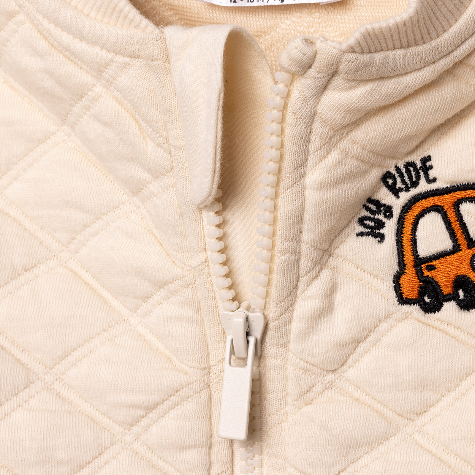 Erkek Bebek Little Car Kapitone Hırka Kapitone Örme Uzun Kol