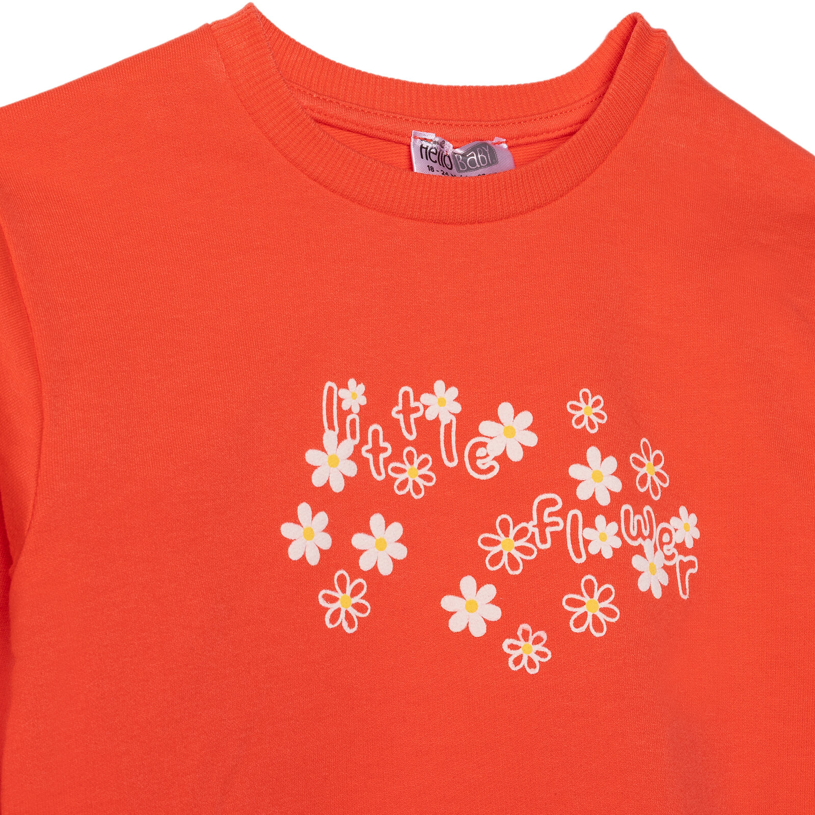 Kız Bebek Eşofman Takımı İki İplik Bisiklet Yaka Uzun Kol Lastikli Paça