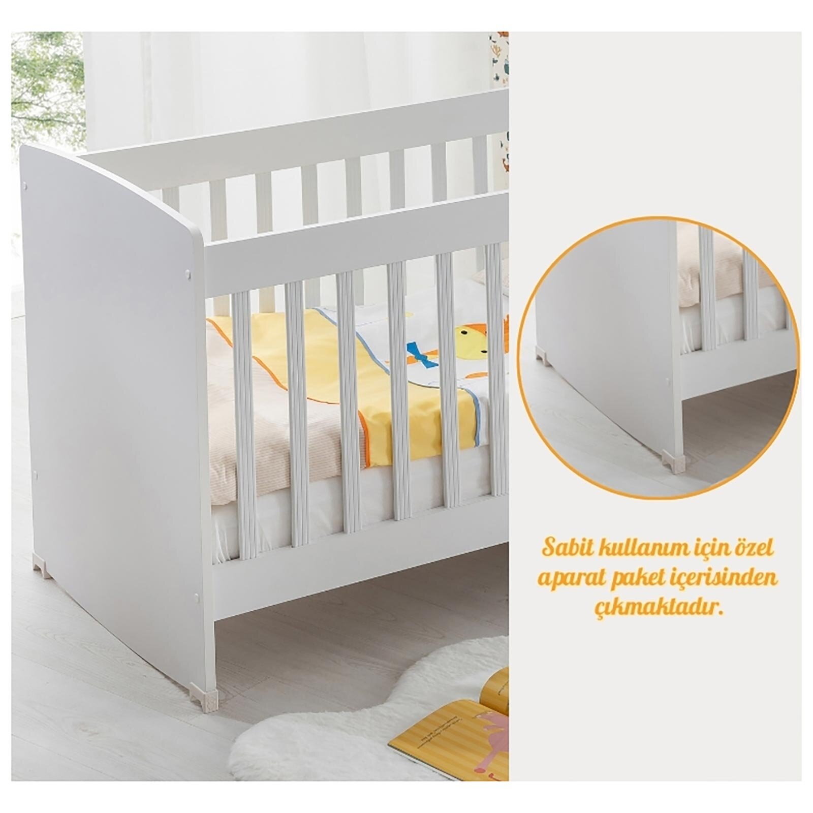 Crib2 Sallanabilir ve Sabitlenebilir Beşik 60x120 cm