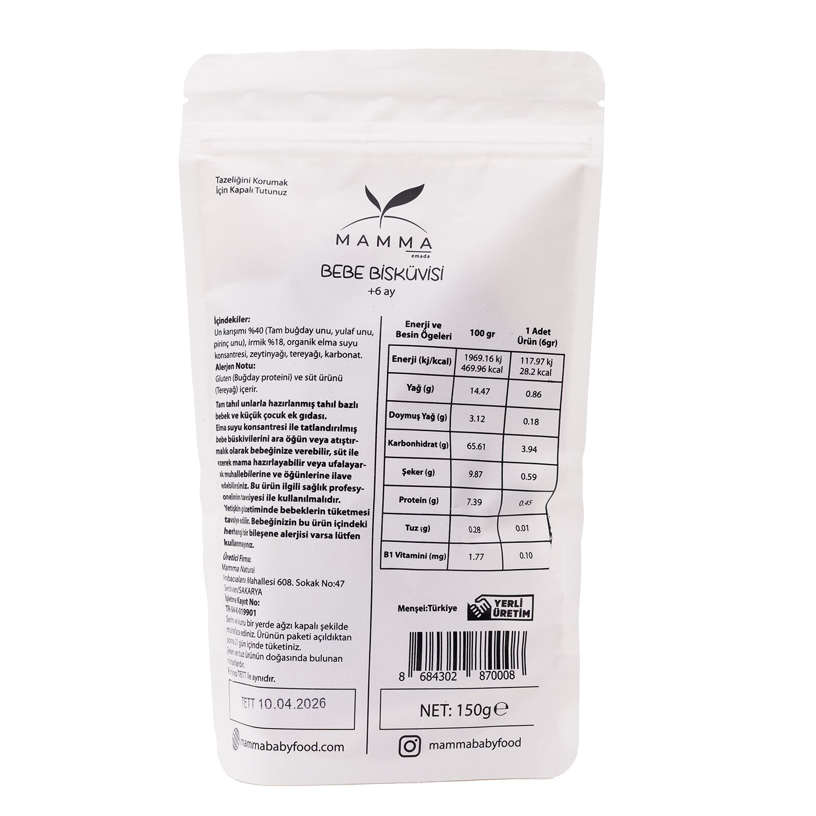 Bebek Bisküvisi 150 gr