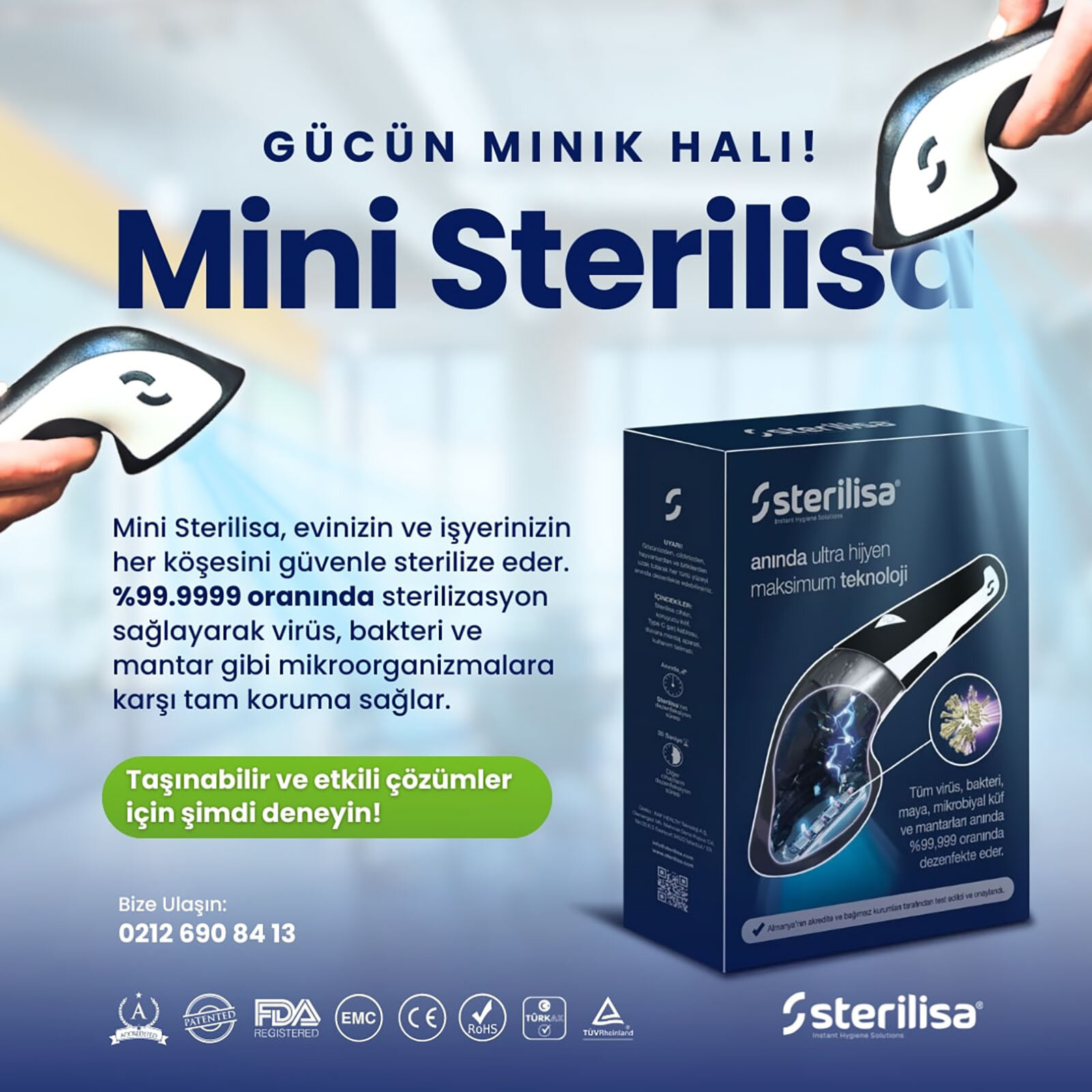 Mini - Darbeli UV Sterilizasyon ve Dezenfeksiyon Cihazı (Taşınabilir Boyut) Mini - Darbeli UV Sterilizasyon ve Dezenfeksiyon Cihazı (Taşınabilir Boyut)