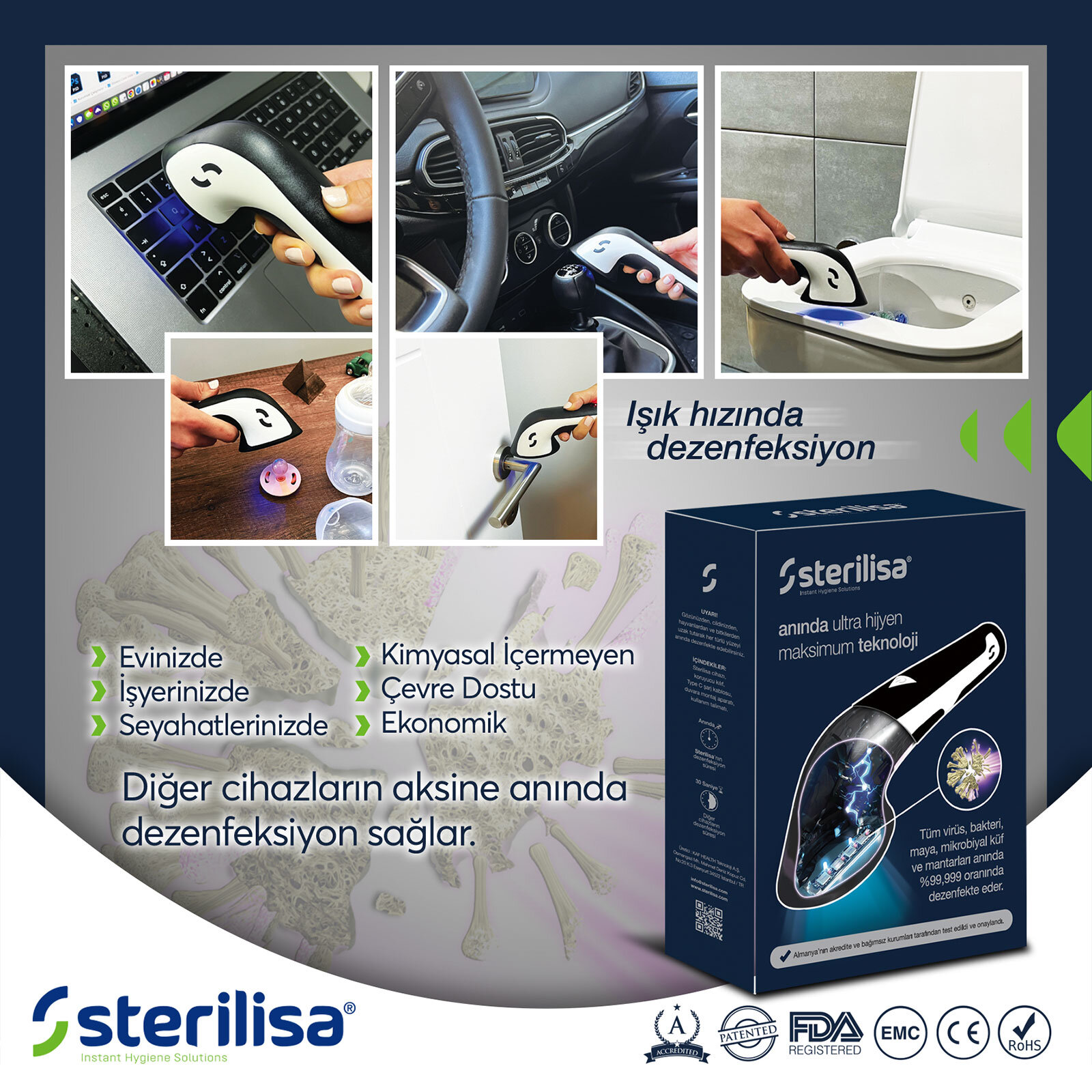 Mini - Darbeli UV Sterilizasyon ve Dezenfeksiyon Cihazı (Taşınabilir Boyut) Mini - Darbeli UV Sterilizasyon ve Dezenfeksiyon Cihazı (Taşınabilir Boyut)