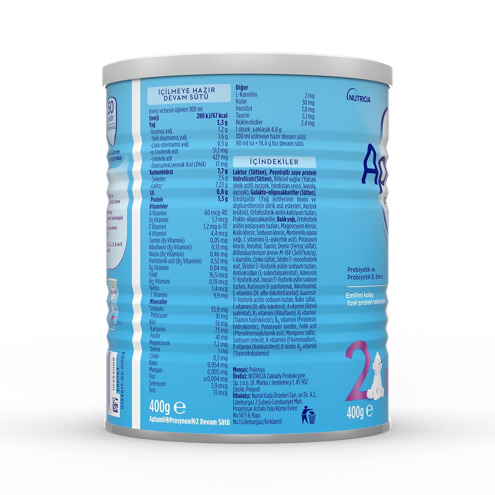 2 Devam Sütü Prosyneo 400 gr 2 Devam Sütü Prosyneo 400 gr