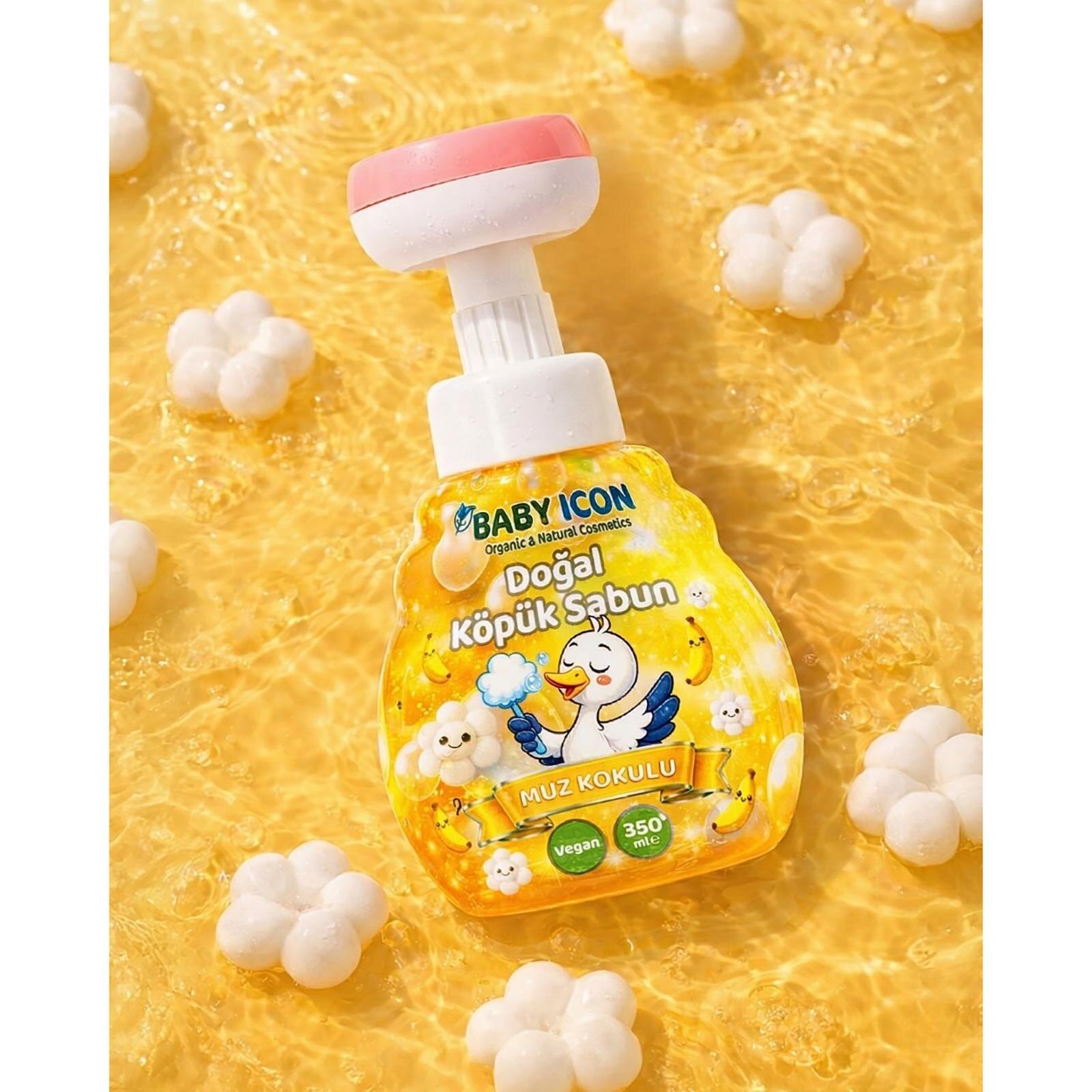 Baby İcon Doğal köpük sabun çiçek form muzlu 350 ml