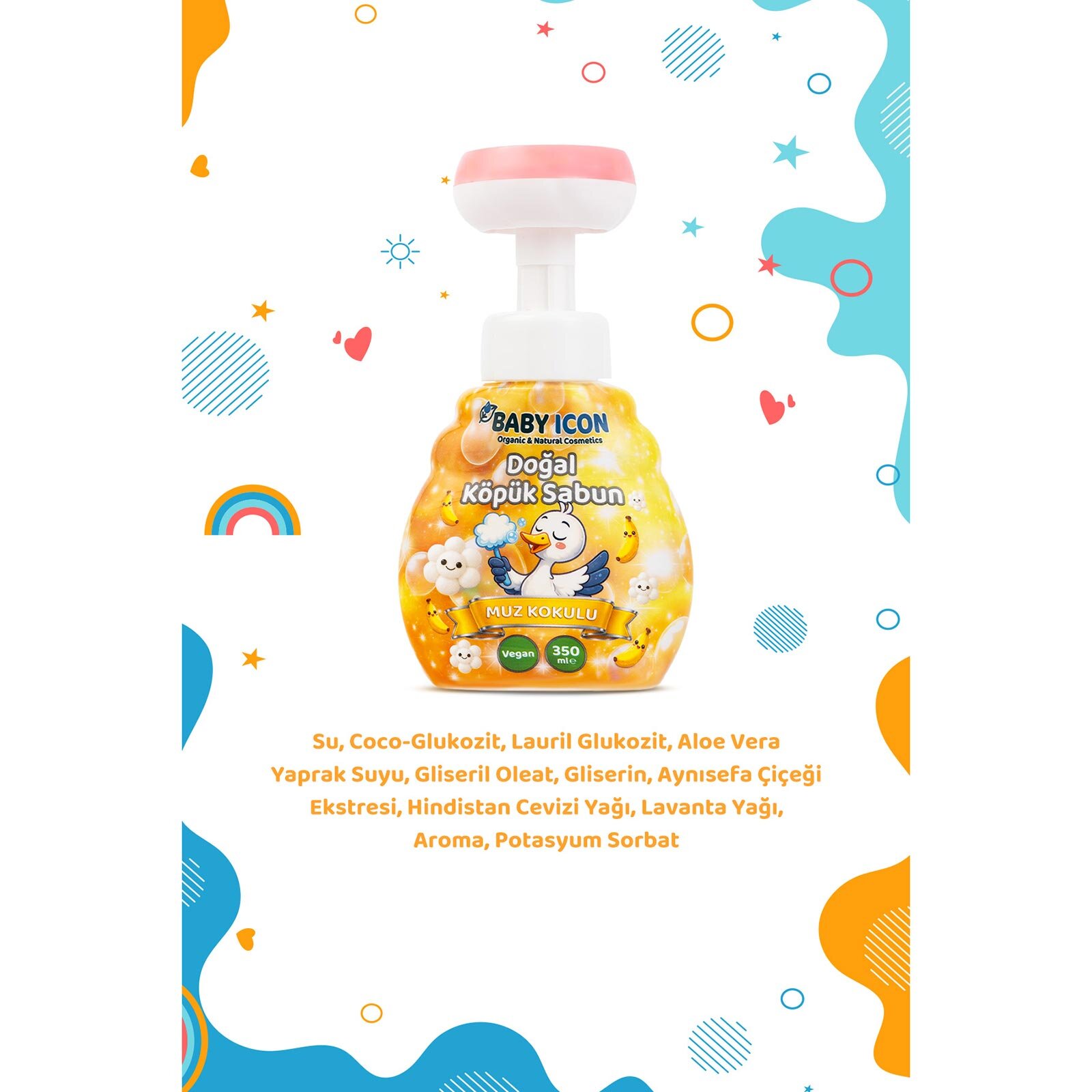 Baby İcon Doğal köpük sabun çiçek form muzlu 350 ml