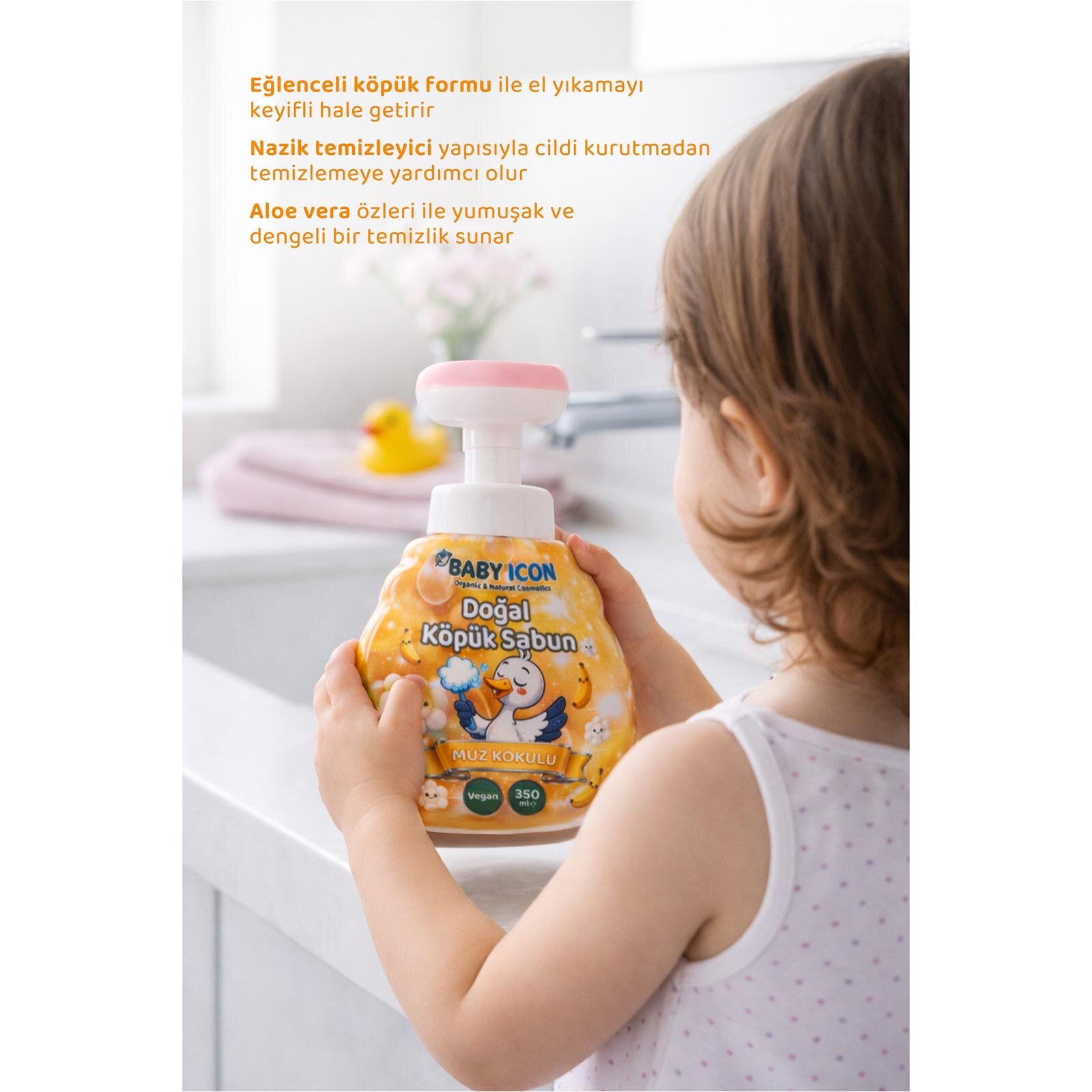 Baby İcon Doğal köpük sabun çiçek form muzlu 350 ml