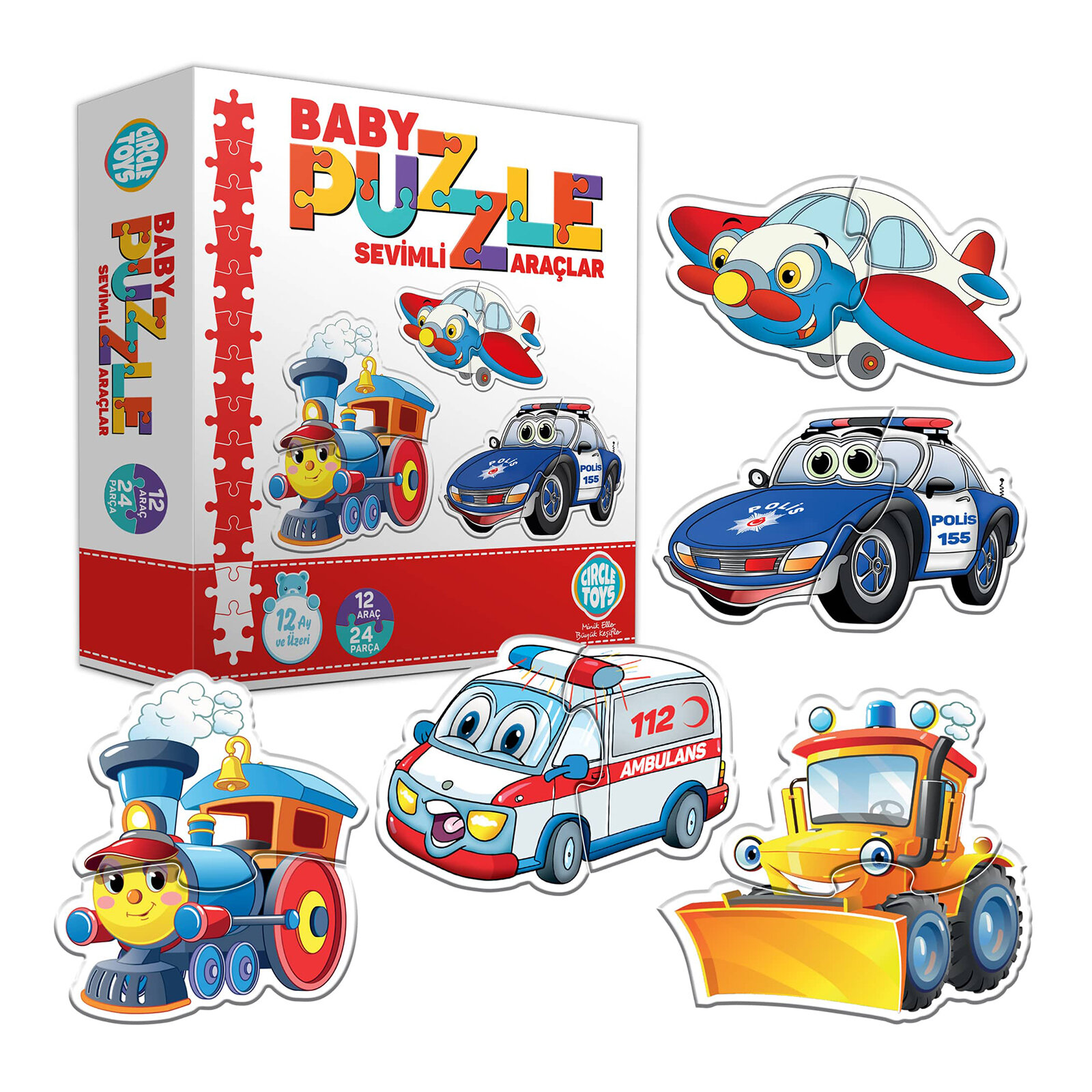 Baby Puzzle Sevimli Araçlar