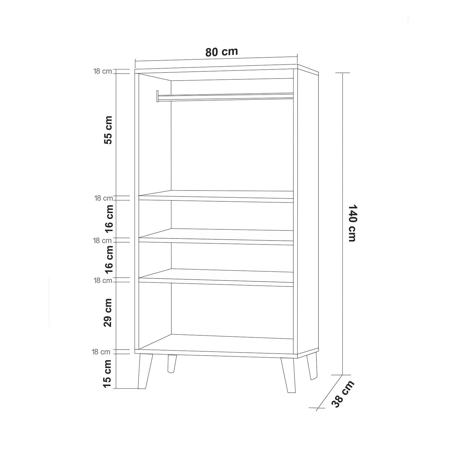 babydrop 2 Kapılı Dolap Safari
