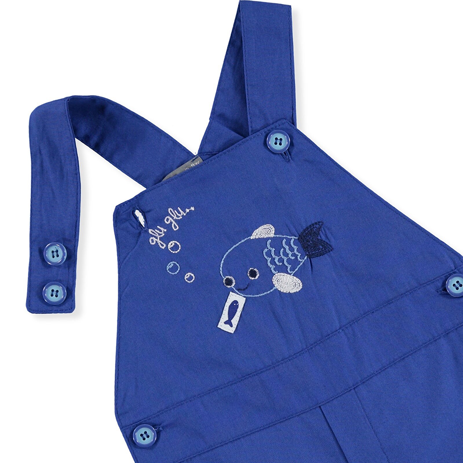 Yaz Erkek Bebek Glu Glu Balık Poplin Atlet Reçme Tek Salopet