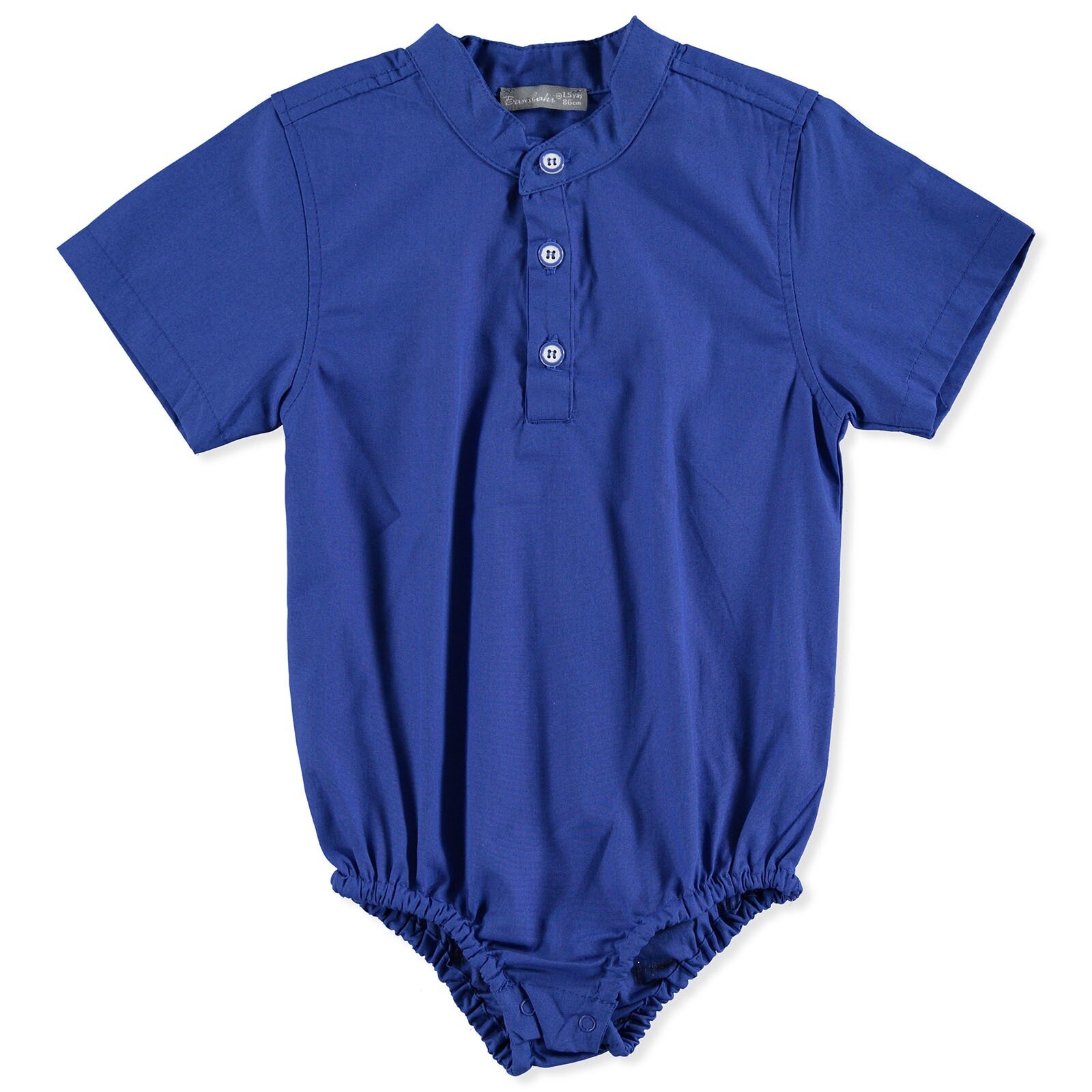 Yaz Erkek Bebek Glu Glu Balık Poplin Kısa Kol Polo Yaka Tek Body