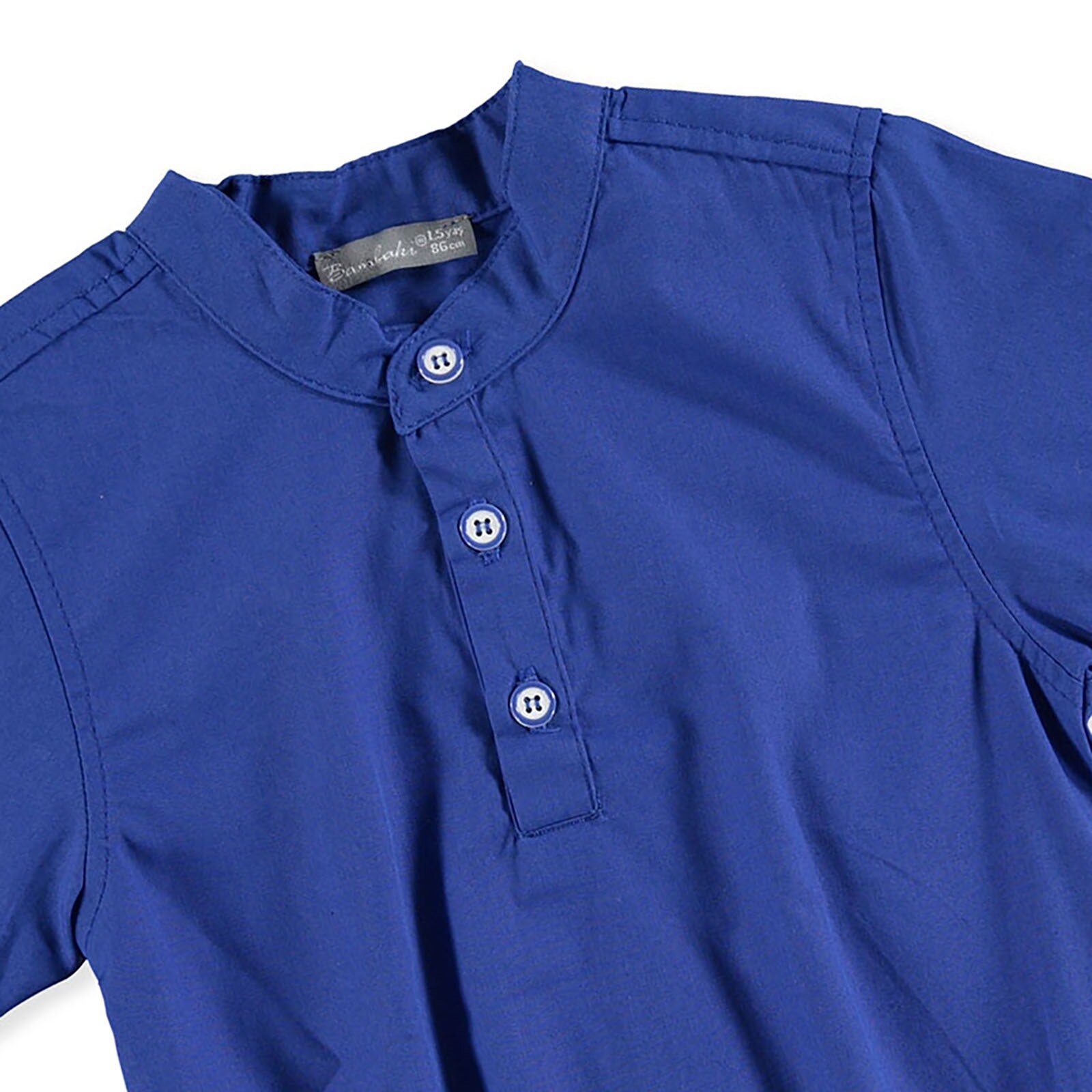 Yaz Erkek Bebek Glu Glu Balık Poplin Kısa Kol Polo Yaka Tek Body