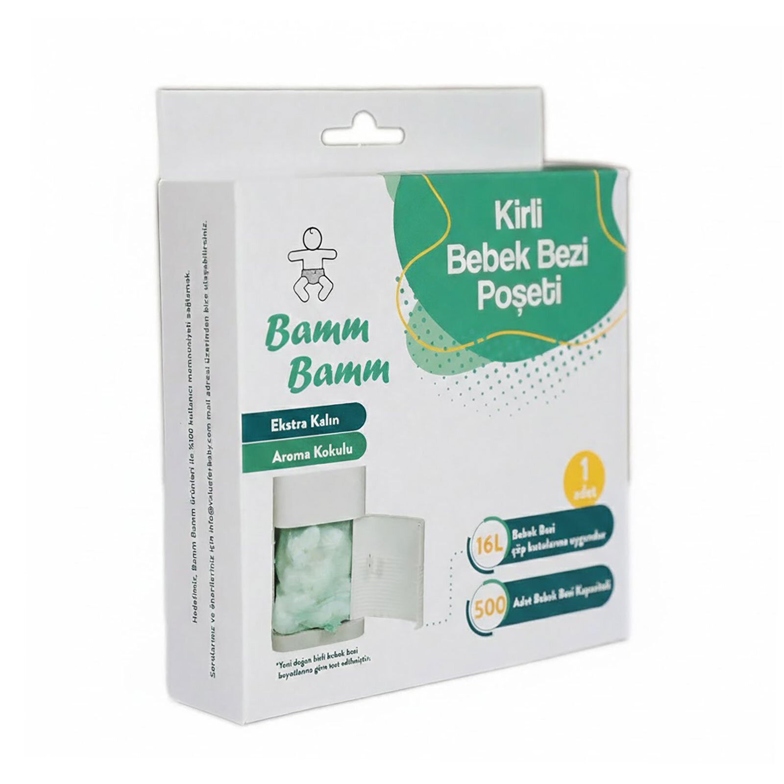 Kokulu Bebek Bezi Çöp Poşeti 500 Bez Kapasiteli Kokulu Bebek Bezi Çöp Poşeti 500 Bez Kapasiteli