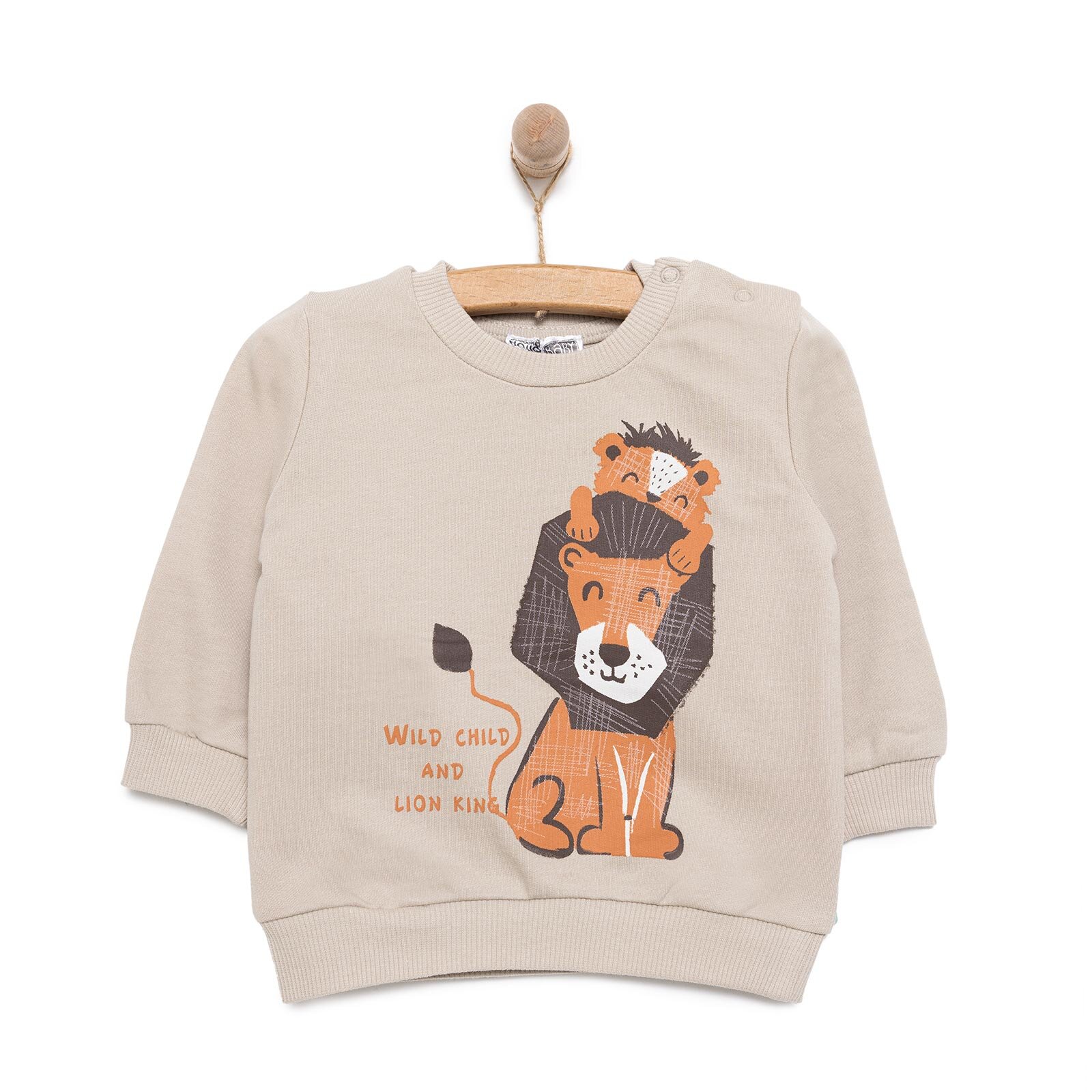 Basic Aslan Desenli Sweatshirt Erkek Bebek