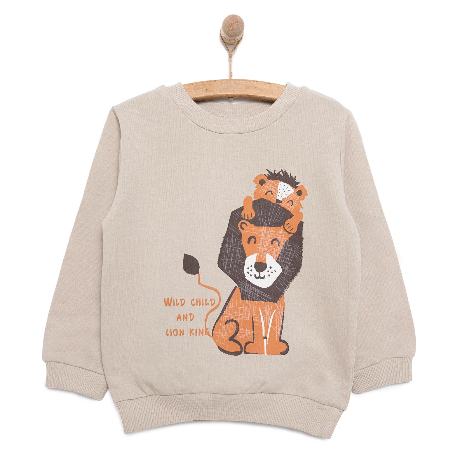 Basic Aslan Desenli Sweatshirt Erkek Bebek