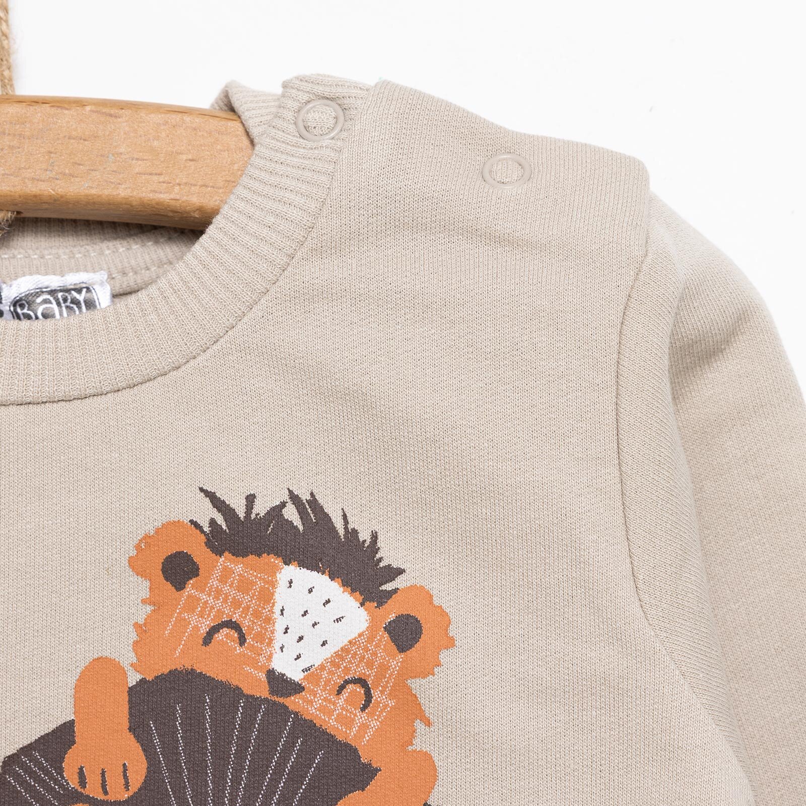 Basic Aslan Desenli Sweatshirt Erkek Bebek