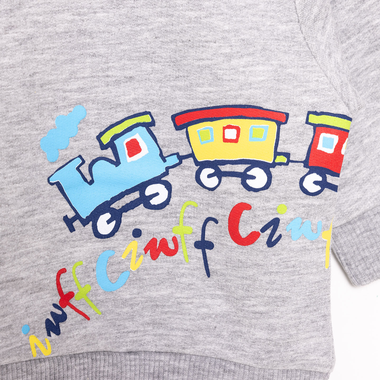 Erkek Bebek Sweatshirt Şardonlu Çıtçıtlı Bisiklet Yaka Uzun Kol Koyu Gri Melanj