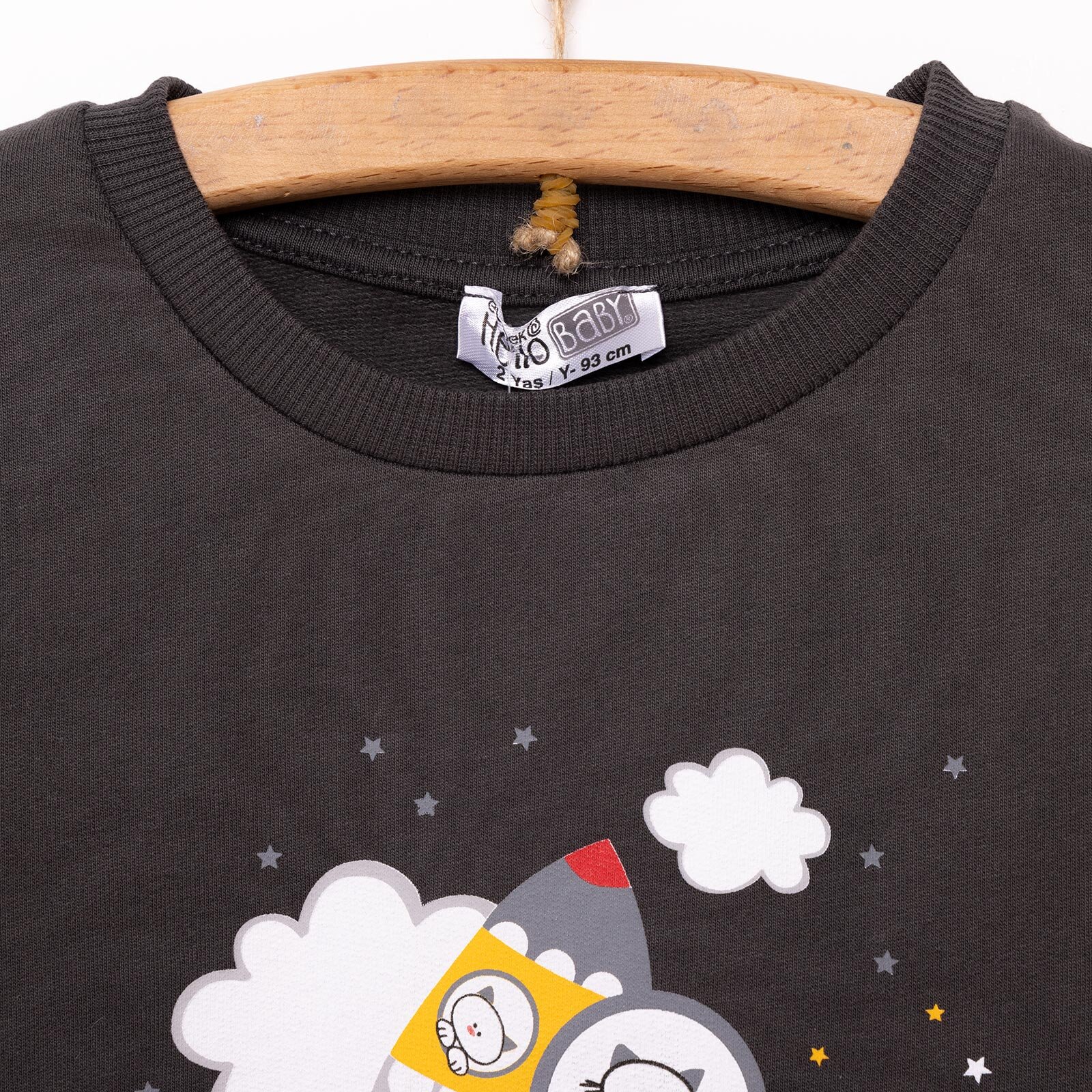 Erkek Bebek Sweatshirt Şardonlu Çıtçıtlı Bisiklet Yaka Uzun Kol Koyu Gri Erkek Bebek Sweatshirt Şardonlu Çıtçıtlı Bisiklet Yaka Uzun Kol Koyu Gri