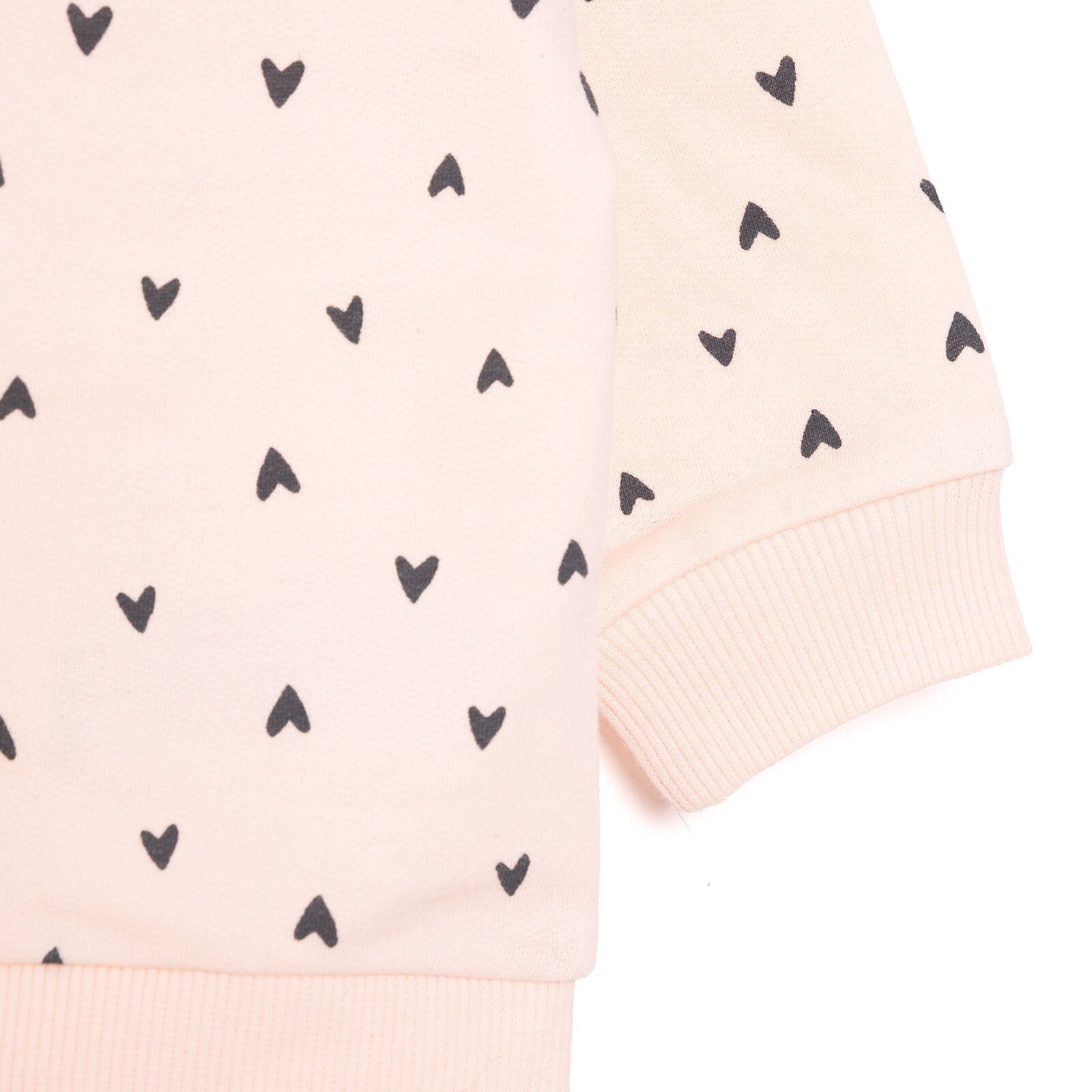 Kız Bebek Sweatshirt Şardonlu Bisiklet Yaka Uzun Kol Desenli