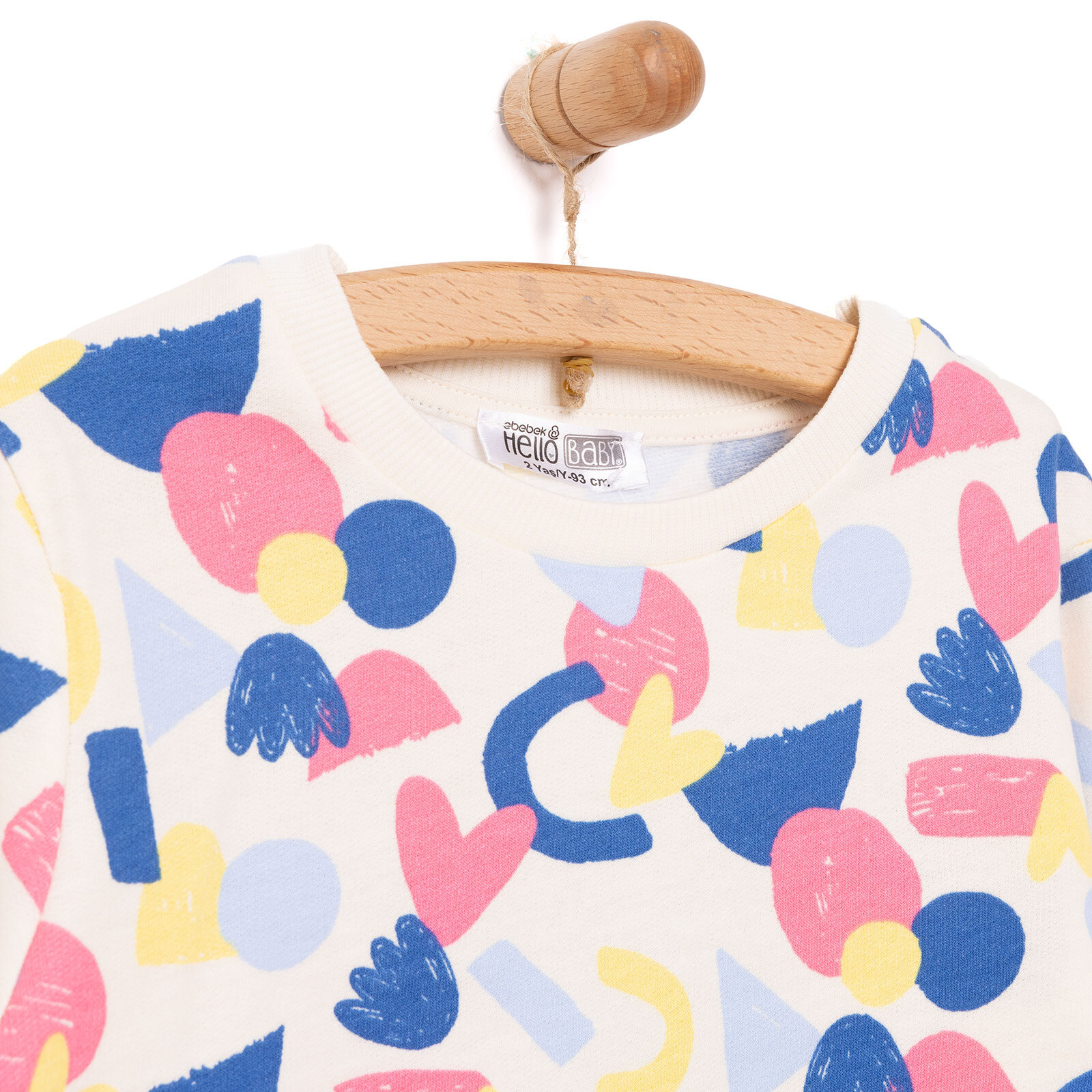 Basic Az Şardonlu Aslan Desenli Sweatshirt Kız Bebek