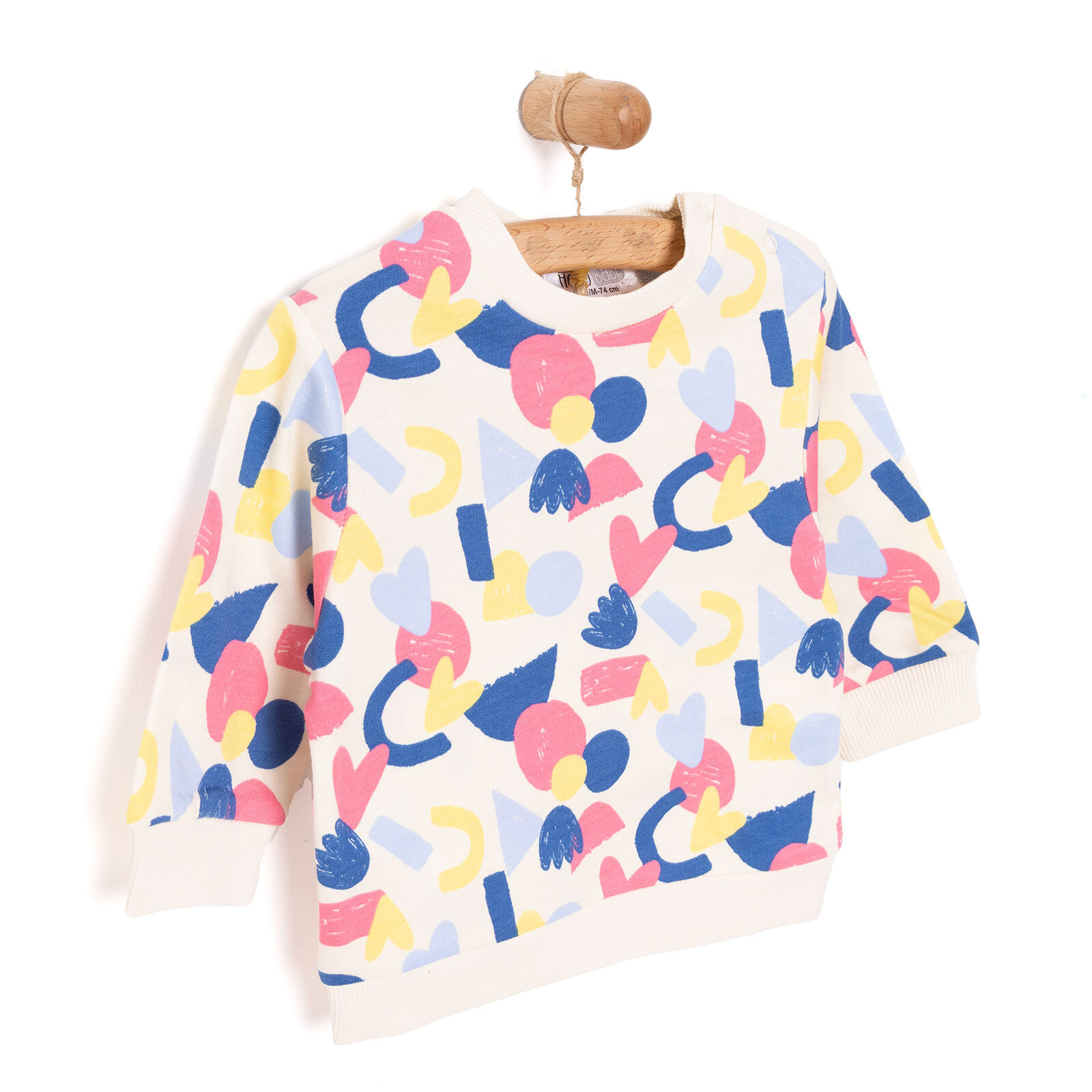 Basic Az Şardonlu Aslan Desenli Sweatshirt Kız Bebek