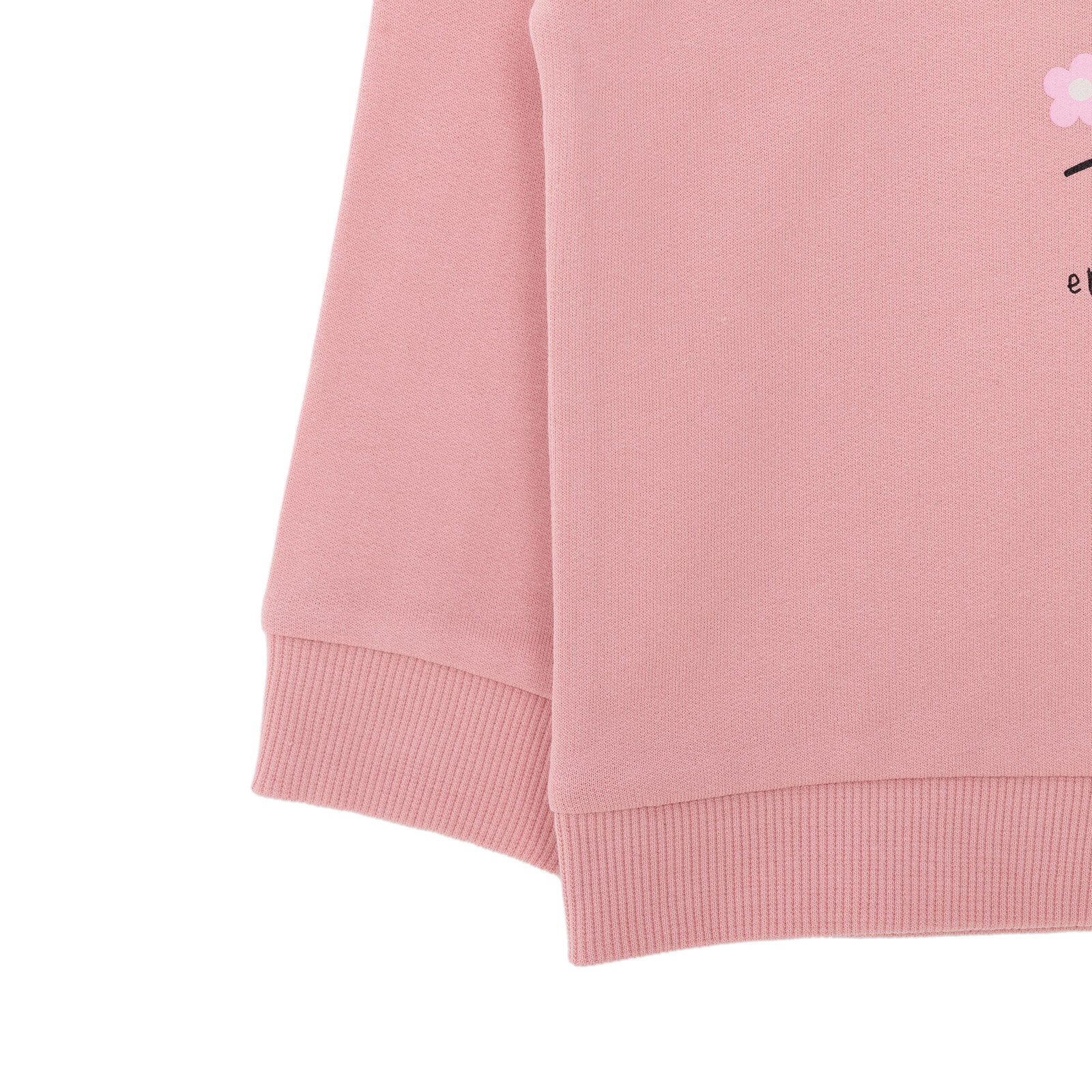 Kız Bebek Sweatshirt Şardonlu Bisiklet Yaka Uzun Kol Pudra Kız Bebek Sweatshirt Şardonlu Bisiklet Yaka Uzun Kol Pudra