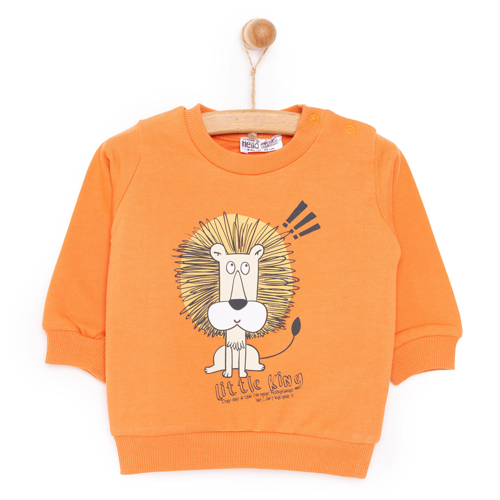 Basic Az Şardonlu Aslan Desenli Sweatshirt