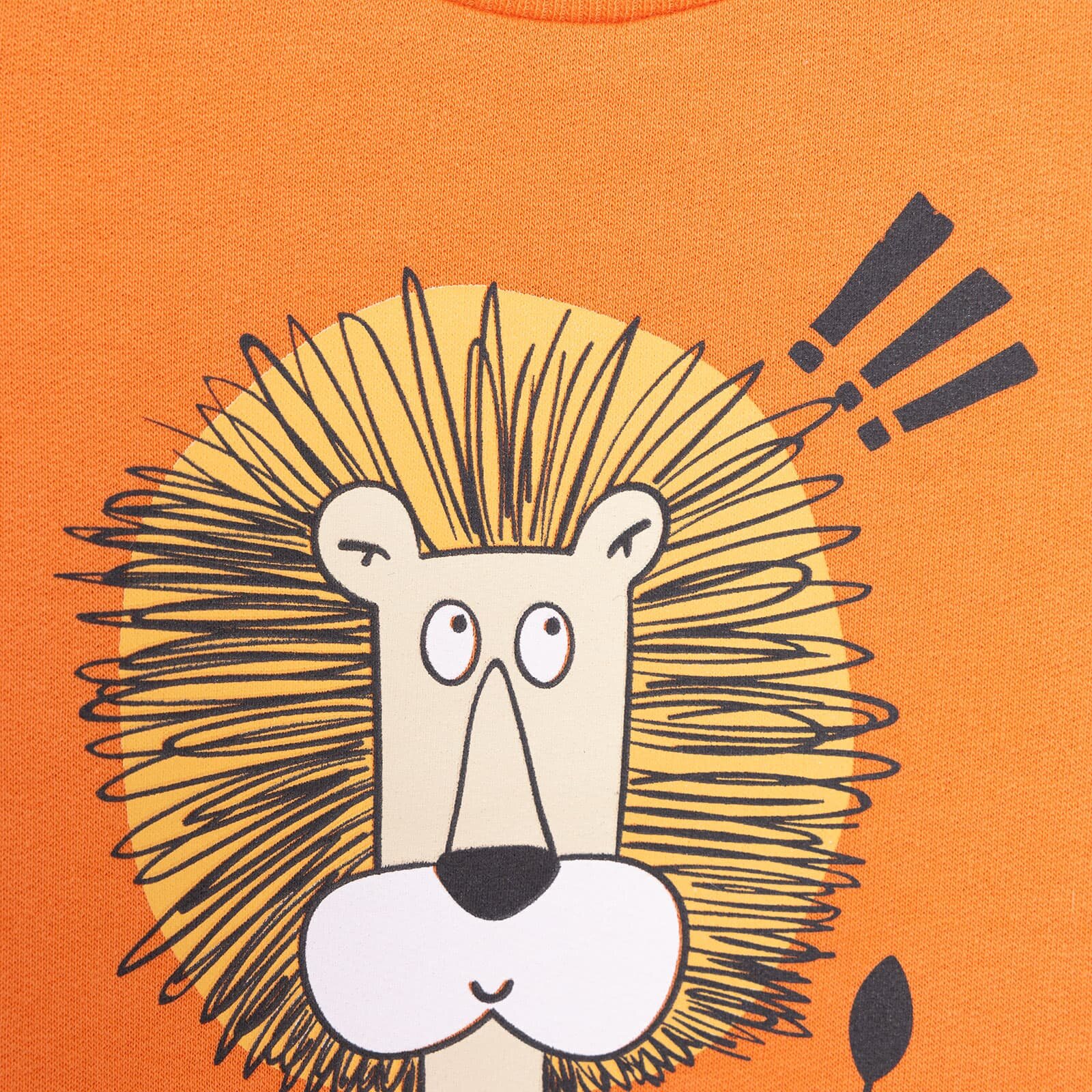 Basic Az Şardonlu Aslan Desenli Sweatshirt