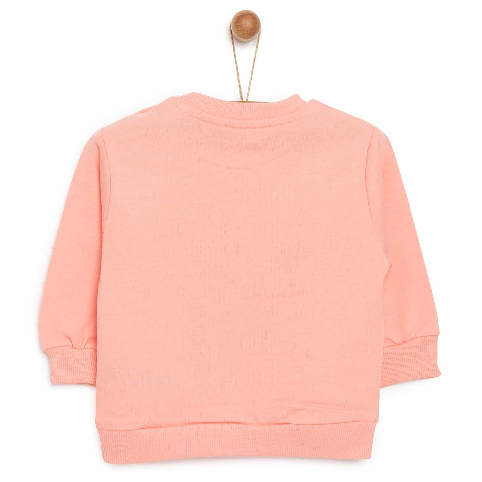 Basic Az Şardonlu Çiçekli Yazı Desenli Sweatshirt Kız Bebek Basic Az Şardonlu Çiçekli Yazı Desenli Sweatshirt Kız Bebek