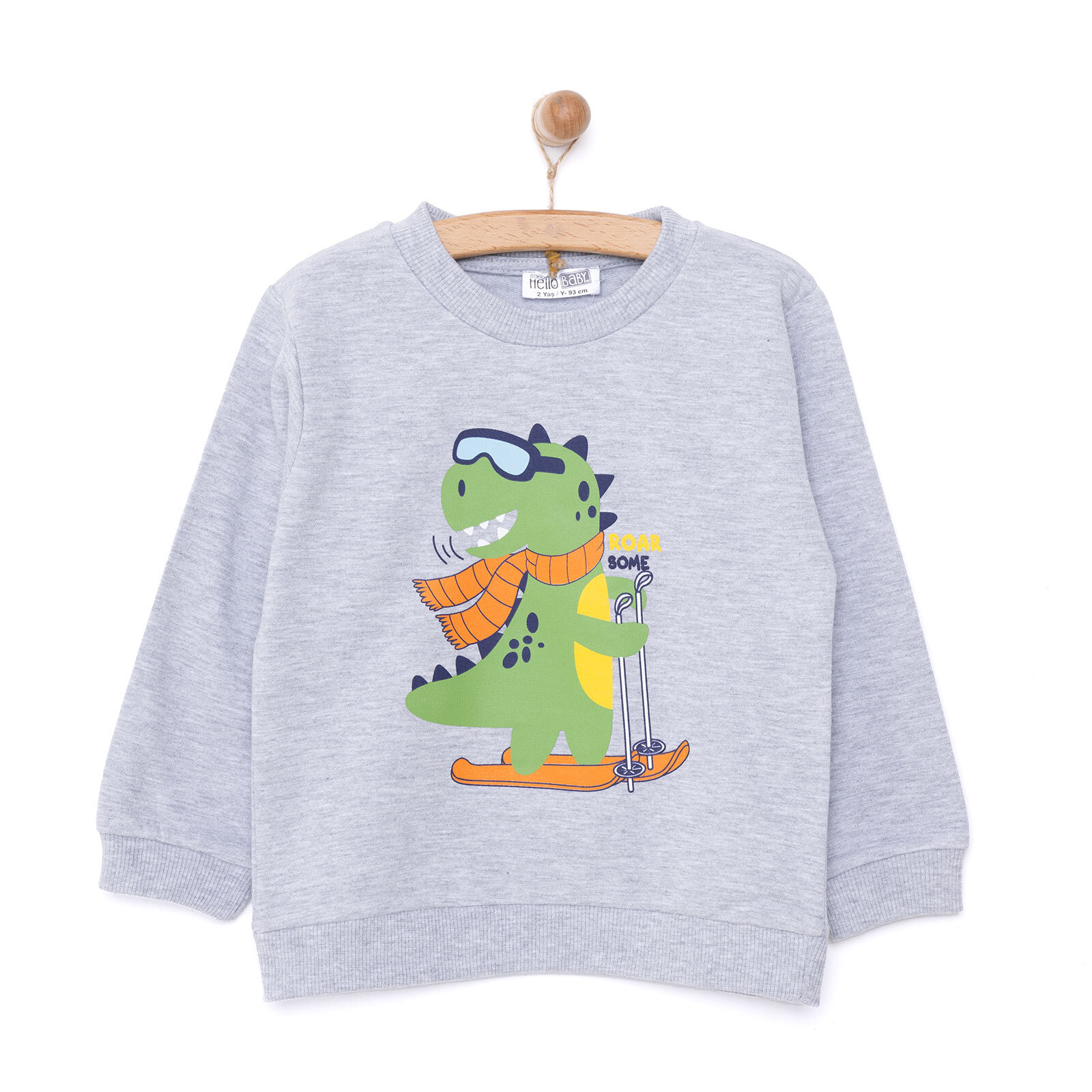 Basic Az Şardonlu Dinozor Desenli Sweatshirt Erkek Bebek Basic Az Şardonlu Dinozor Desenli Sweatshirt Erkek Bebek