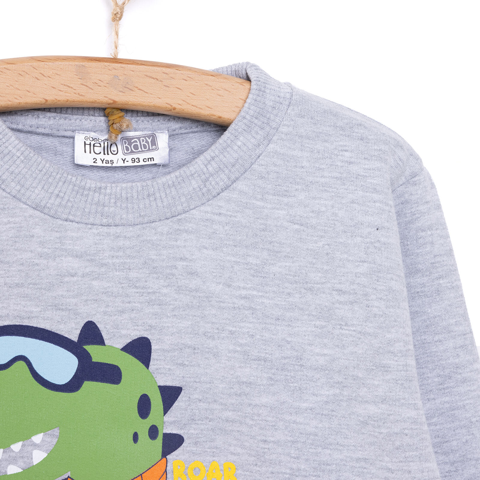 Basic Az Şardonlu Dinozor Desenli Sweatshirt Erkek Bebek Basic Az Şardonlu Dinozor Desenli Sweatshirt Erkek Bebek