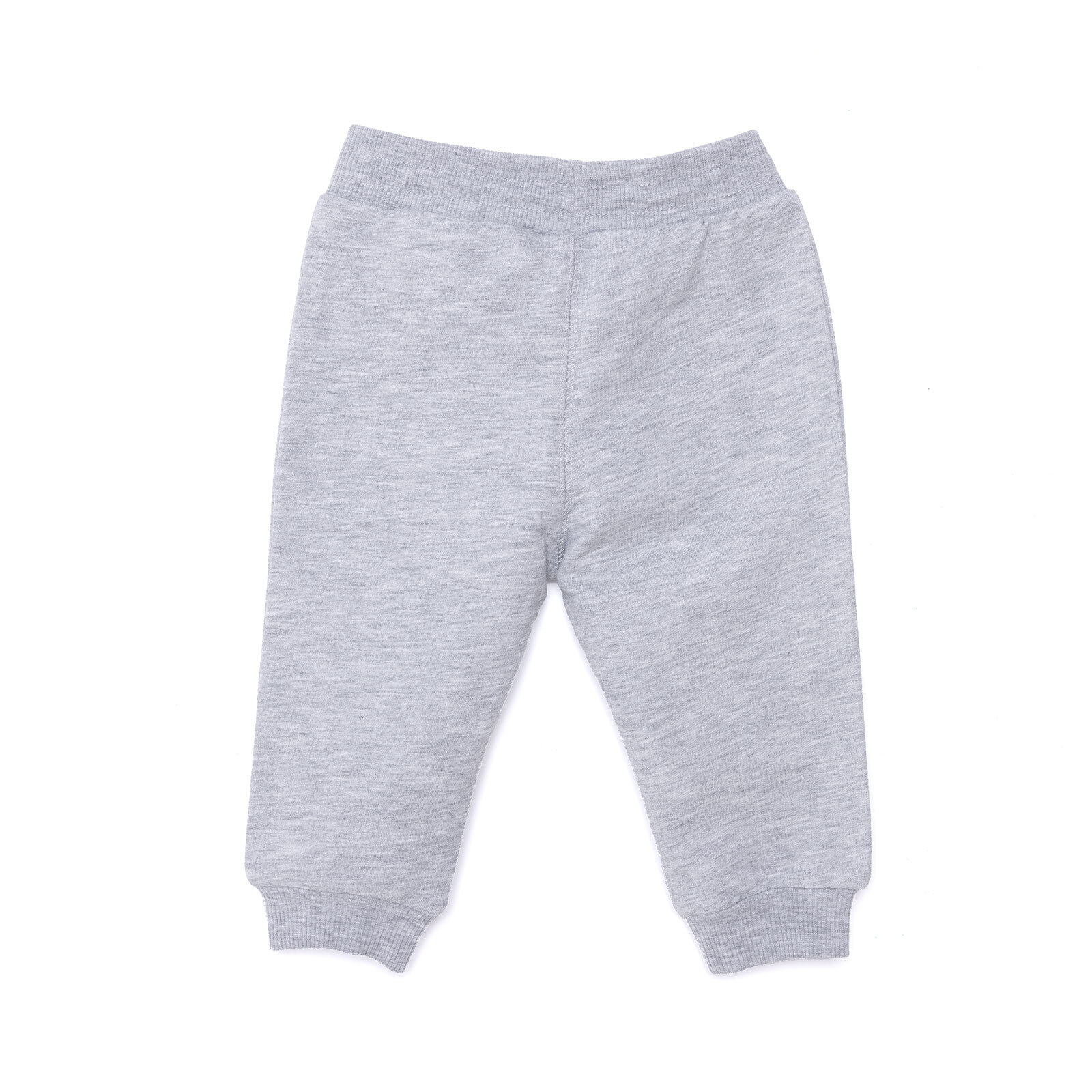 Erkek Bebek Eşofman Alt Şardonlu Ribana Paça Gri Melanj