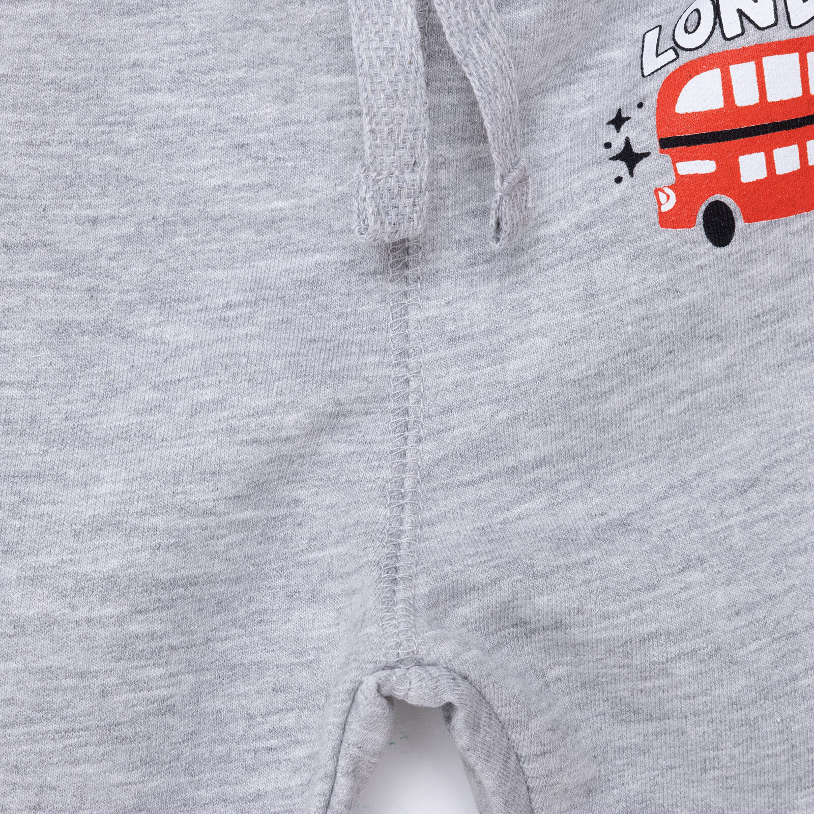 Erkek Bebek Eşofman Alt Şardonlu Ribana Paça Gri Melanj