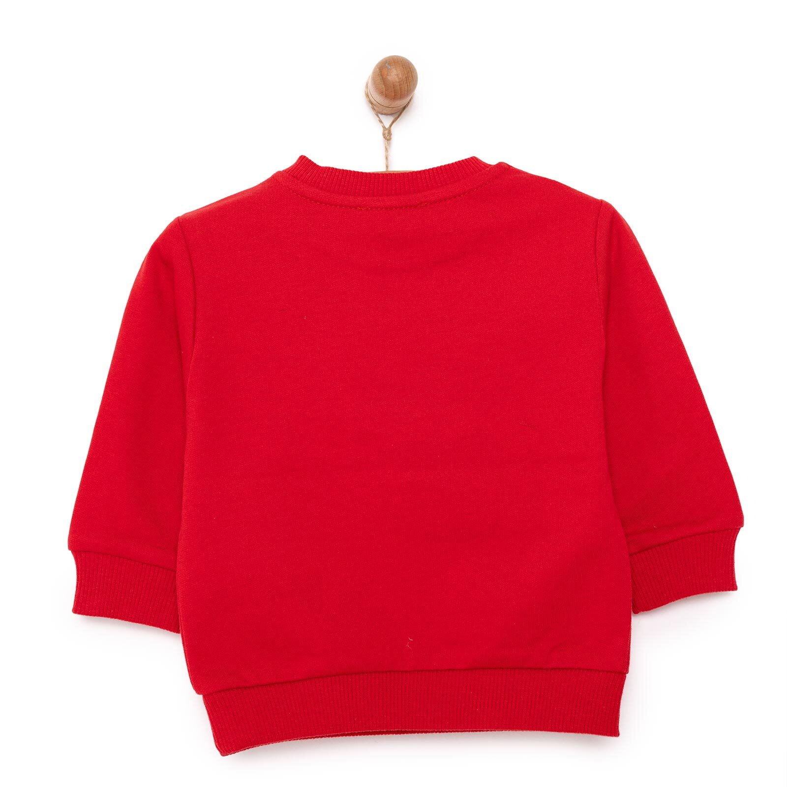 Basic Az Şardonlu Geyik Desenli Sweatshirt Kız Bebek