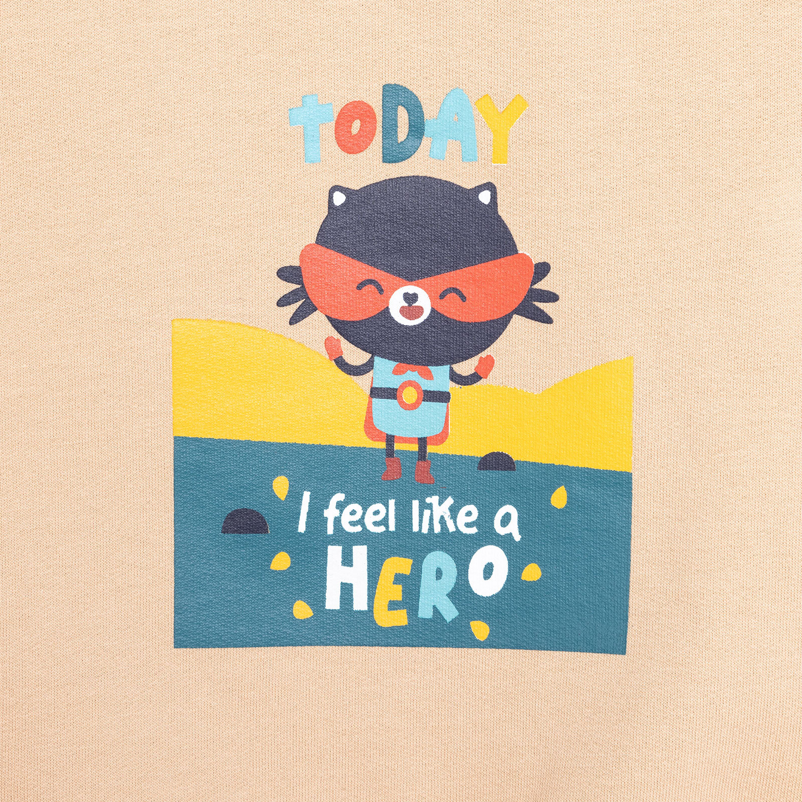 Basic Az Şardonlu Hero Baskılı Sweatshirt Erkek Bebek