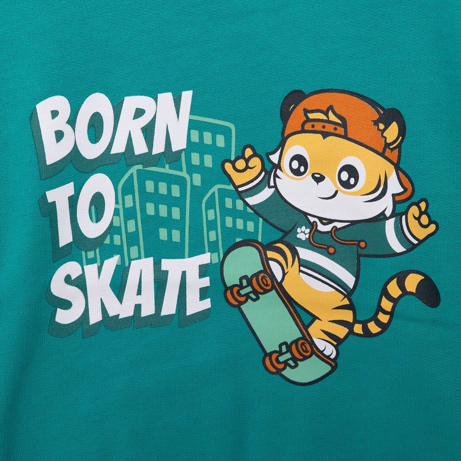 Erkek Bebek Sweatshirt Şardonlu Çıtçıtlı Bisiklet Yaka Uzun Kol Yeşil