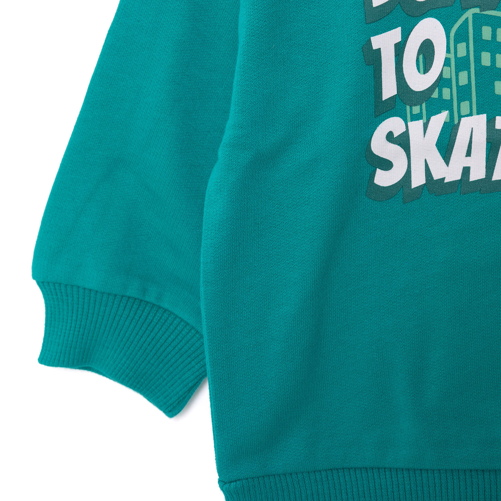 Erkek Bebek Sweatshirt Şardonlu Çıtçıtlı Bisiklet Yaka Uzun Kol Yeşil