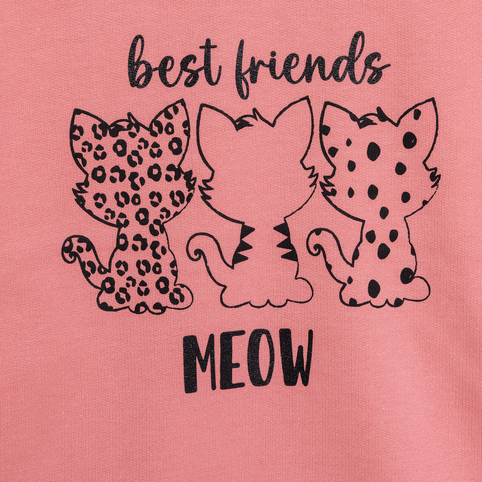 Kız Bebek Sweatshirt Şardonlu Kedi Desenli Bisiklet Yaka Uzun Kol Gül Kurusu Kız Bebek Sweatshirt Şardonlu Kedi Desenli Bisiklet Yaka Uzun Kol Gül Kurusu