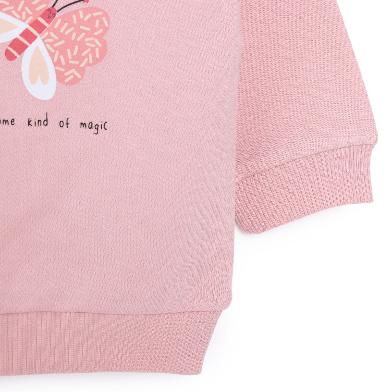 Basic Az Şardonlu Kelebek Desenli Sweatshirt Kız Bebek
