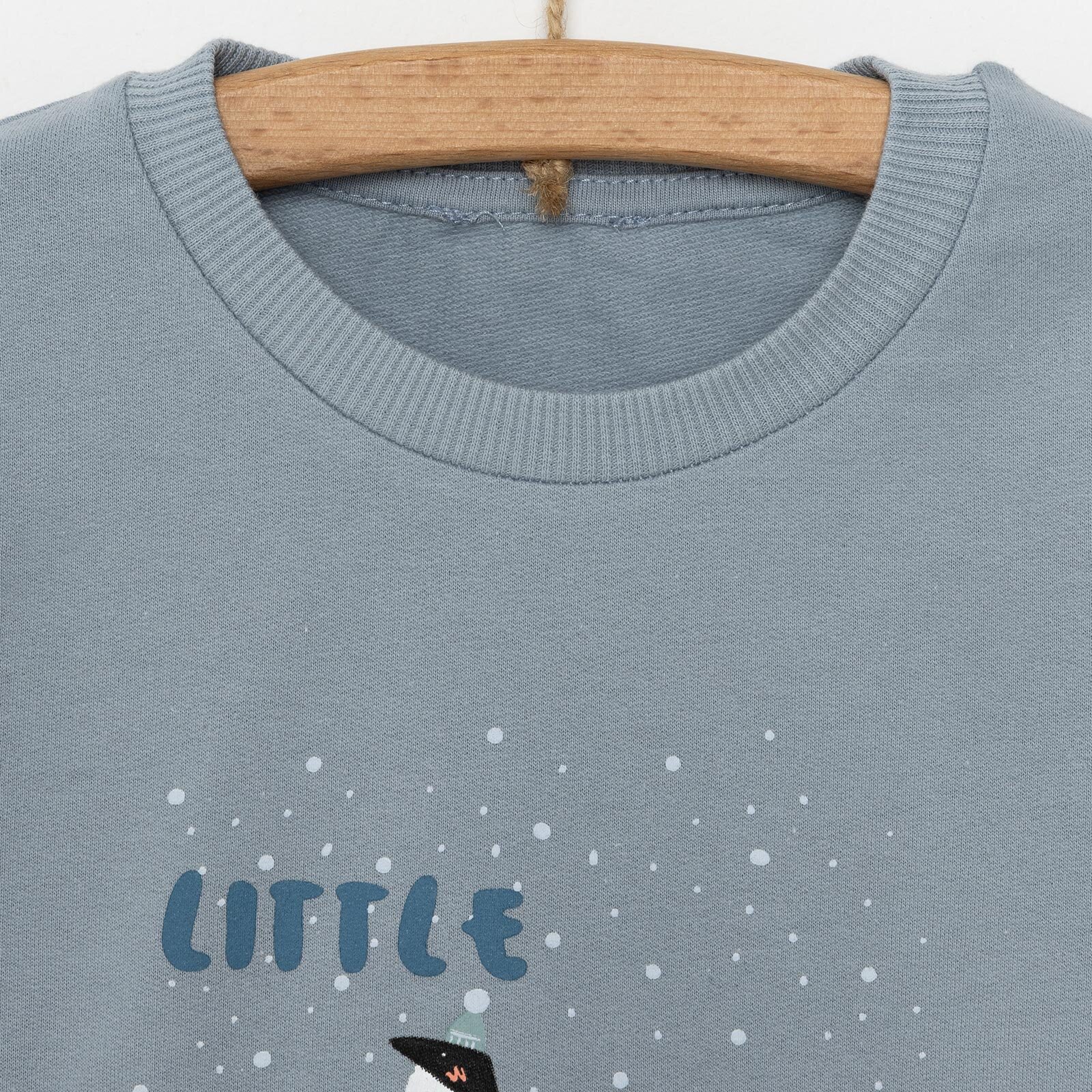 Basic Az Şardonlu Kutup Ayısı Desenli Sweatshirt Erkek Bebek