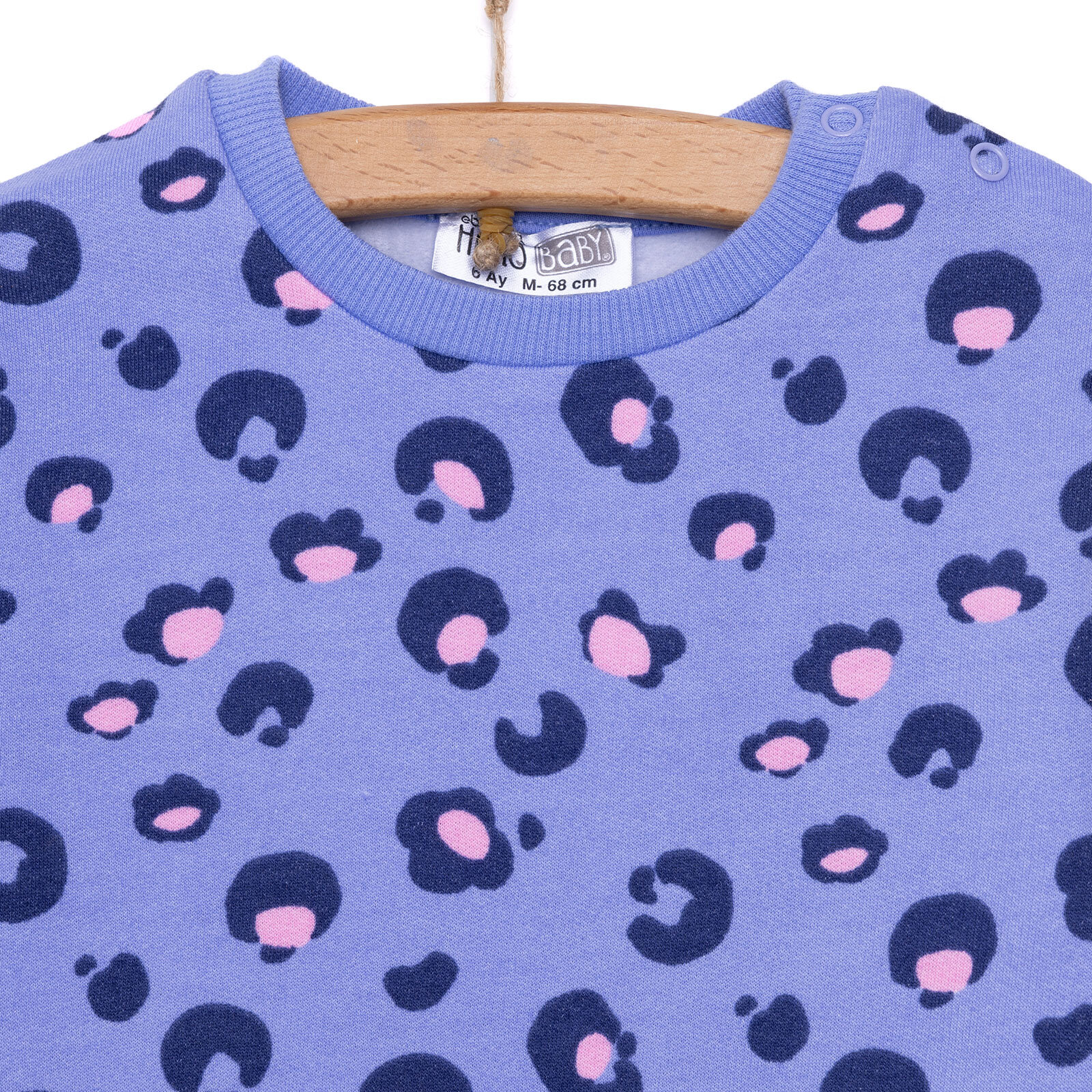 Basic Az Şardonlu Leopar Desenli Sweatshirt Kız Bebek Basic Az Şardonlu Leopar Desenli Sweatshirt Kız Bebek