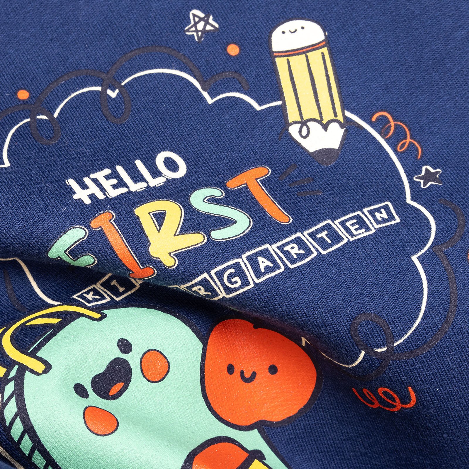 Basic Az Şardonlu Okul Temalı Sweatshirt Erkek Bebek