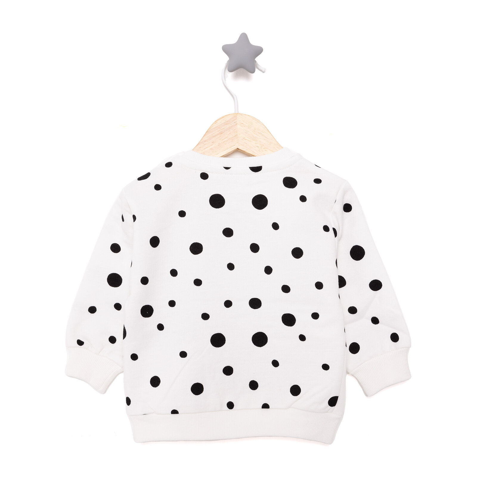 Basic Az Şardonlu Puantiye Desenli Sweatshirt Kız Bebek