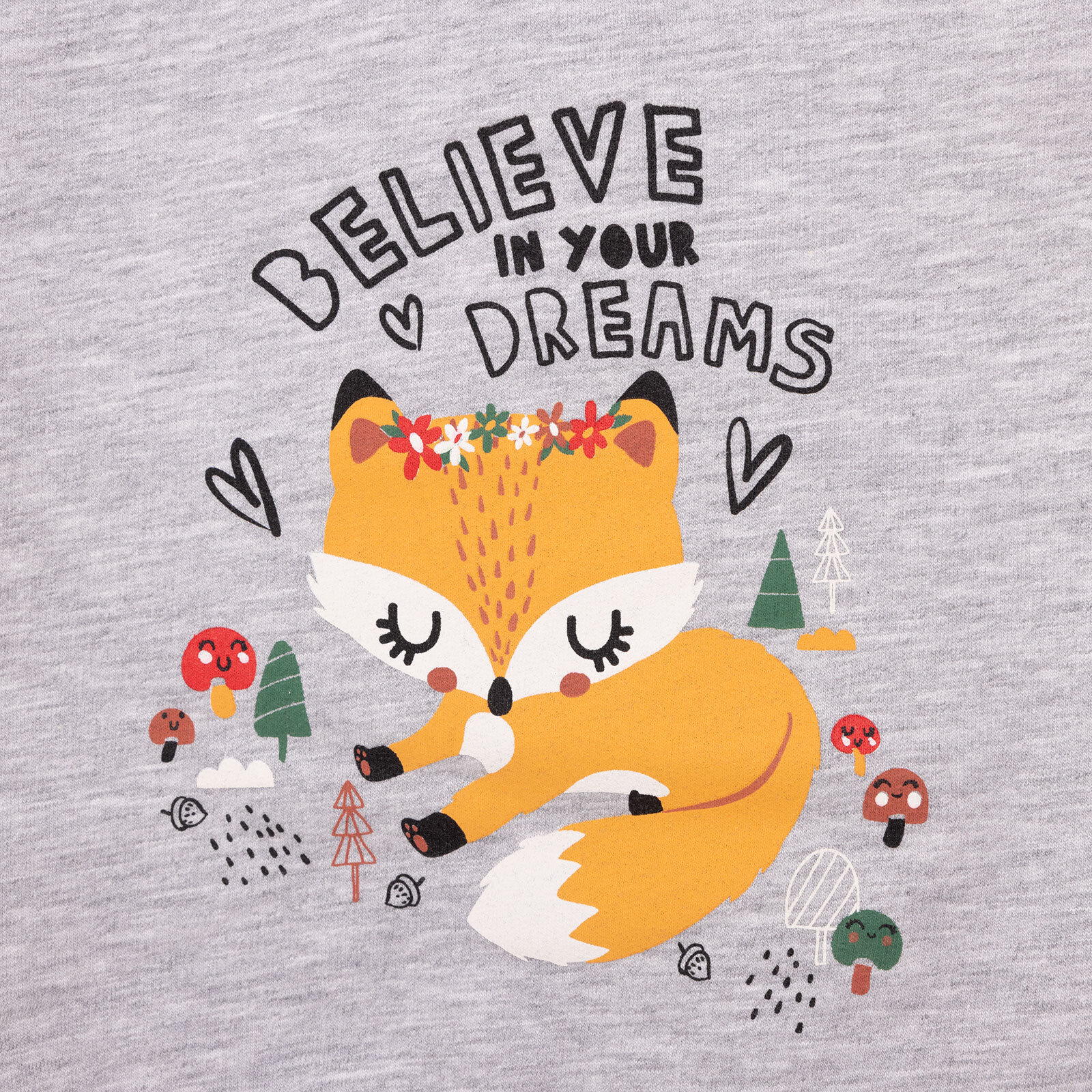 Basic Az Şardonlu Tilki Desenli Sweatshirt Kız Bebek