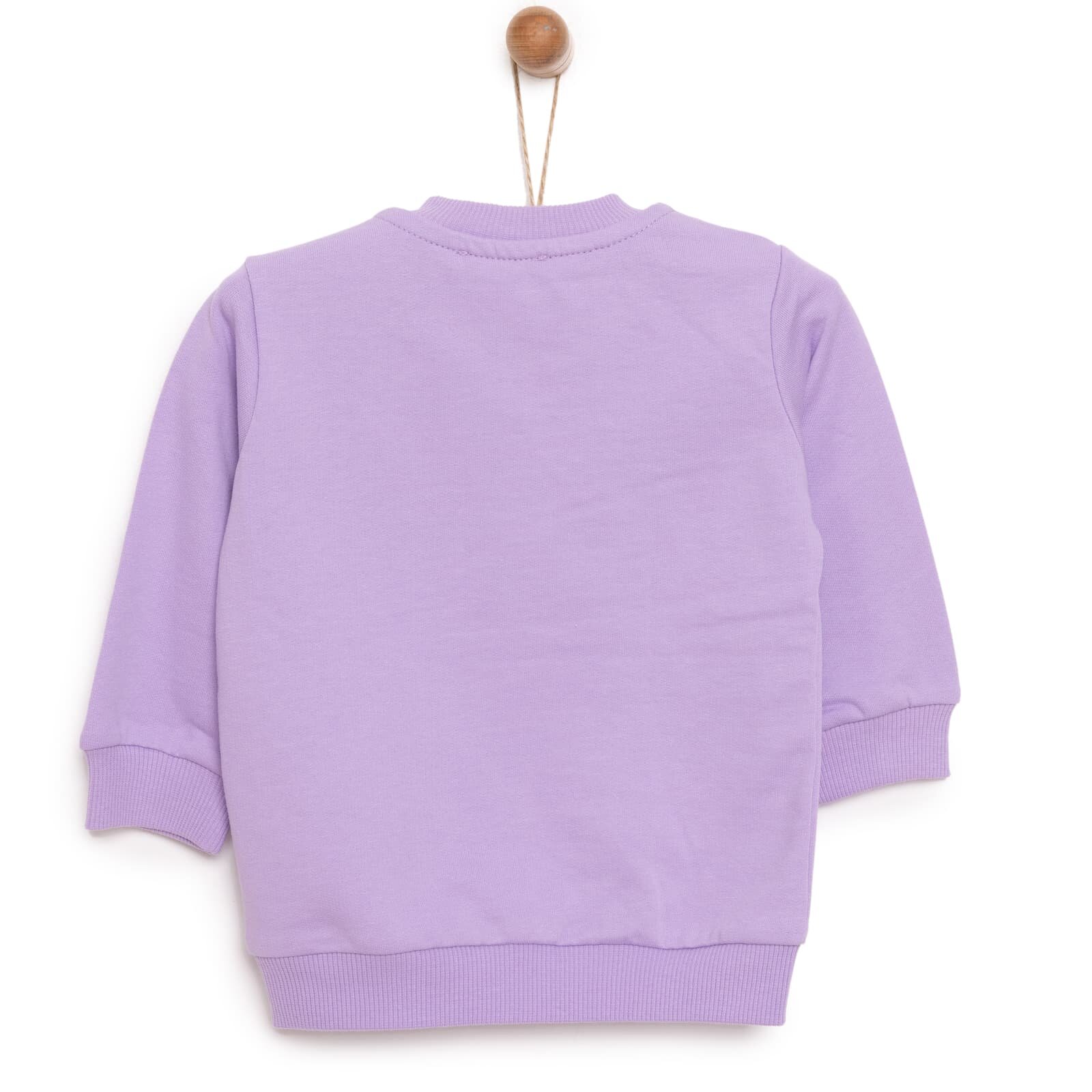 Kız Bebek Sweatshirt Şardonlu Unicorn Desenli Çıtçıtlı Uzun Kol Lila Kız Bebek Sweatshirt Şardonlu Unicorn Desenli Çıtçıtlı Uzun Kol Lila