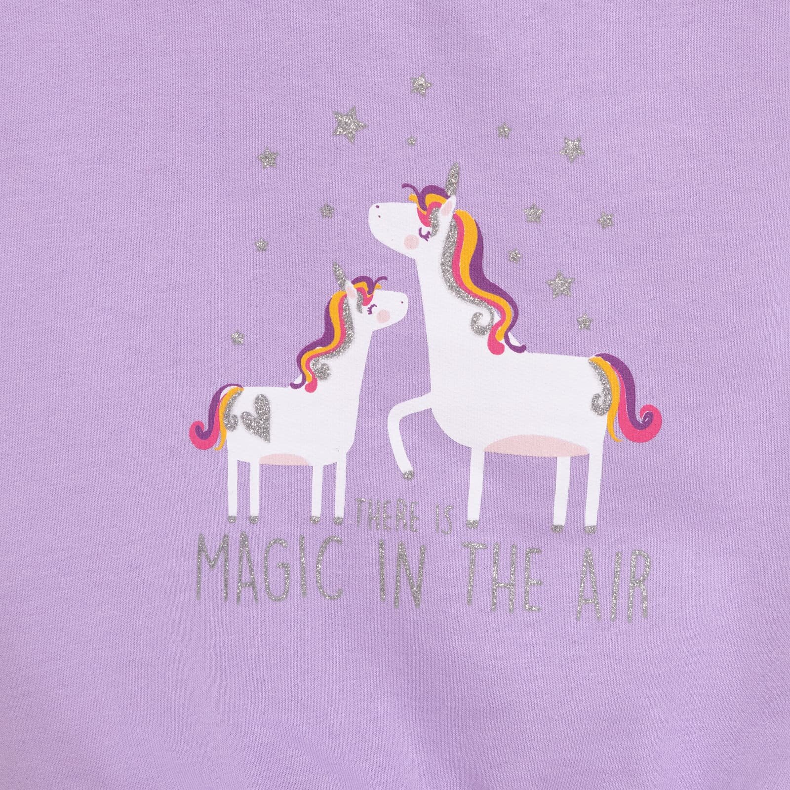Kız Bebek Sweatshirt Şardonlu Unicorn Desenli Çıtçıtlı Uzun Kol Lila Kız Bebek Sweatshirt Şardonlu Unicorn Desenli Çıtçıtlı Uzun Kol Lila