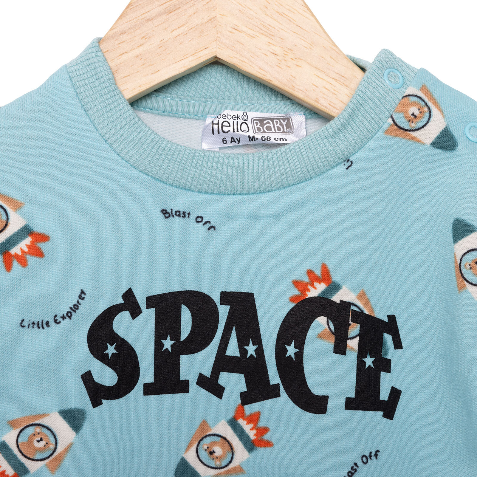 Basic Az Şardonlu Uzay Temalı Sweatshirt Erkek Bebek Basic Az Şardonlu Uzay Temalı Sweatshirt Erkek Bebek