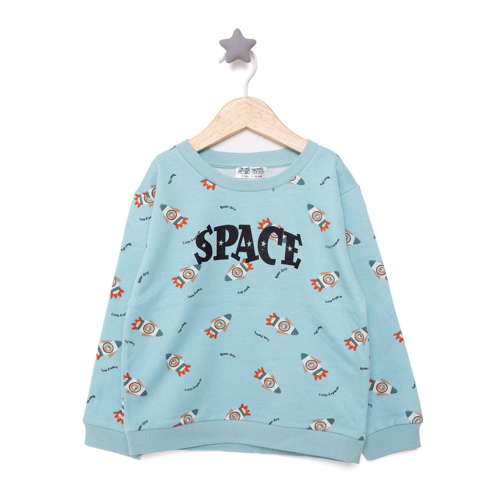 Basic Az Şardonlu Uzay Temalı Sweatshirt Erkek Bebek Basic Az Şardonlu Uzay Temalı Sweatshirt Erkek Bebek