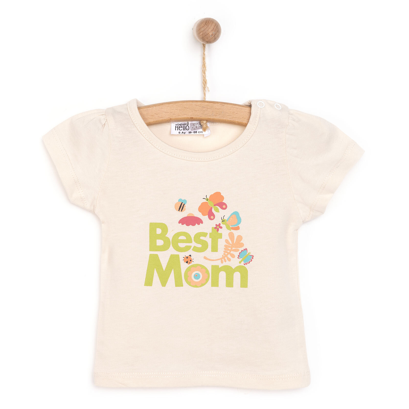 Basic Best Mom Baskılı Tshirt Kız Bebek