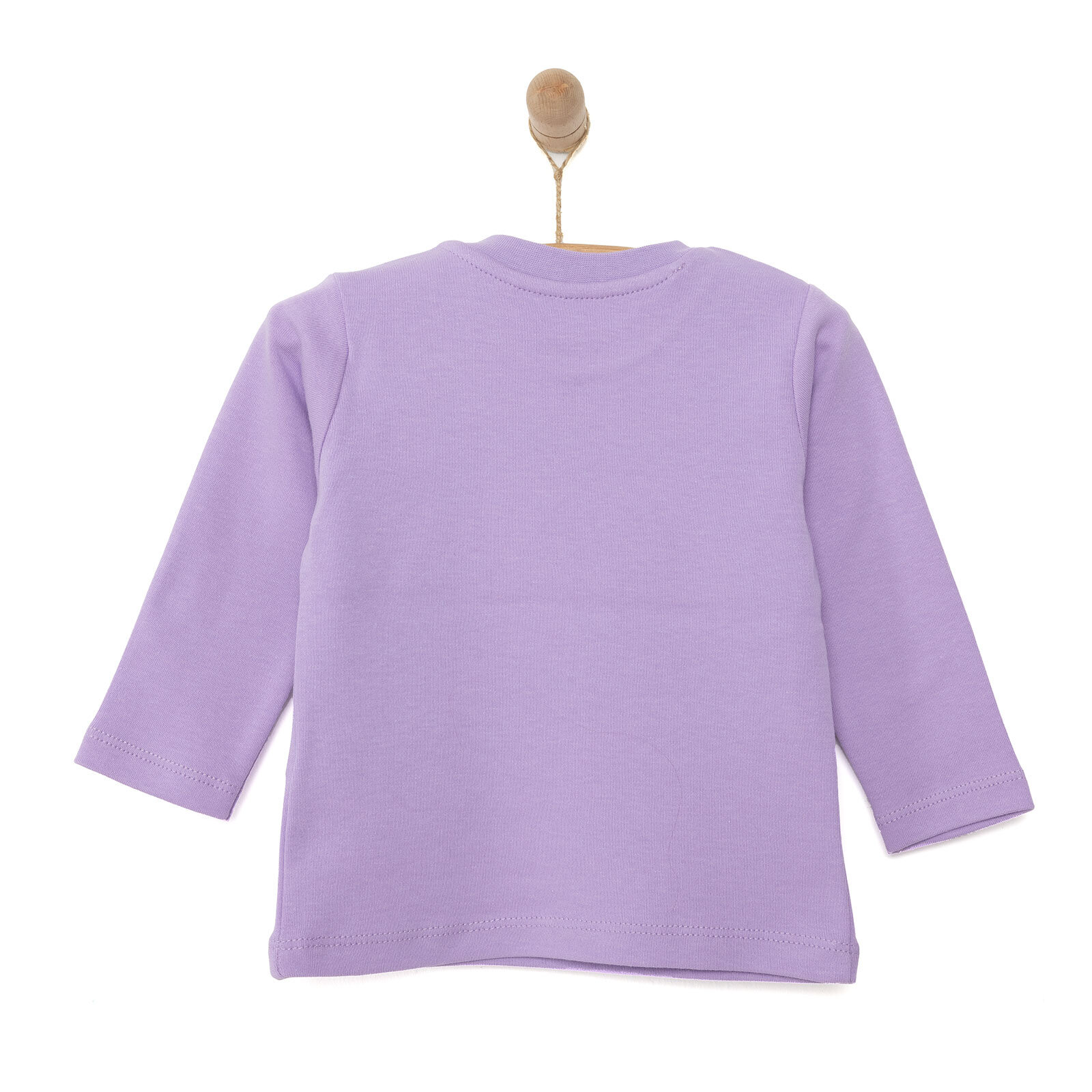 Basic Çiçek Desenli İnterlok Uzun kol Tshirt Kız Bebek