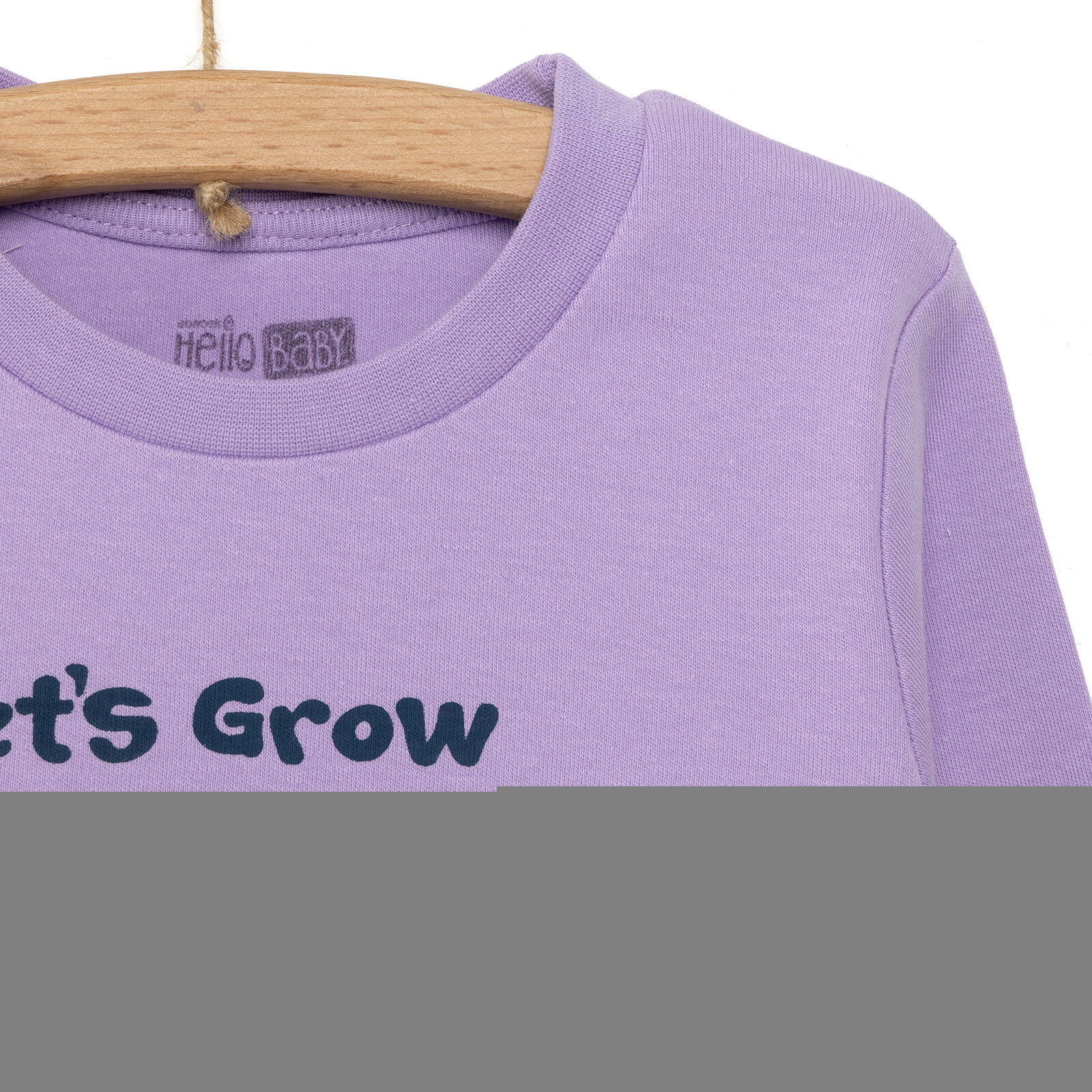 Basic Çiçek Desenli İnterlok Uzun kol Tshirt Kız Bebek